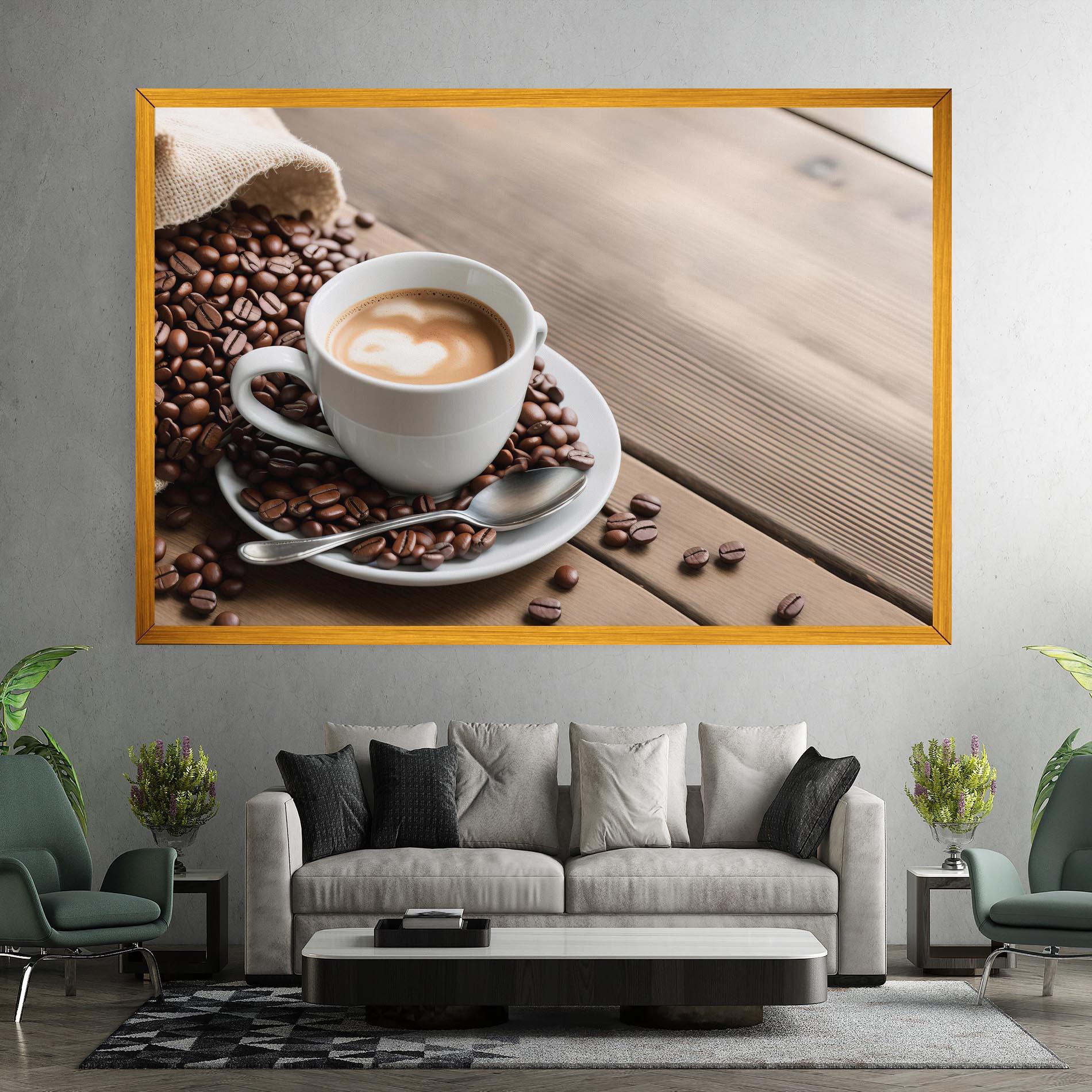 Leinwandbild Coffee On Table mockup 7