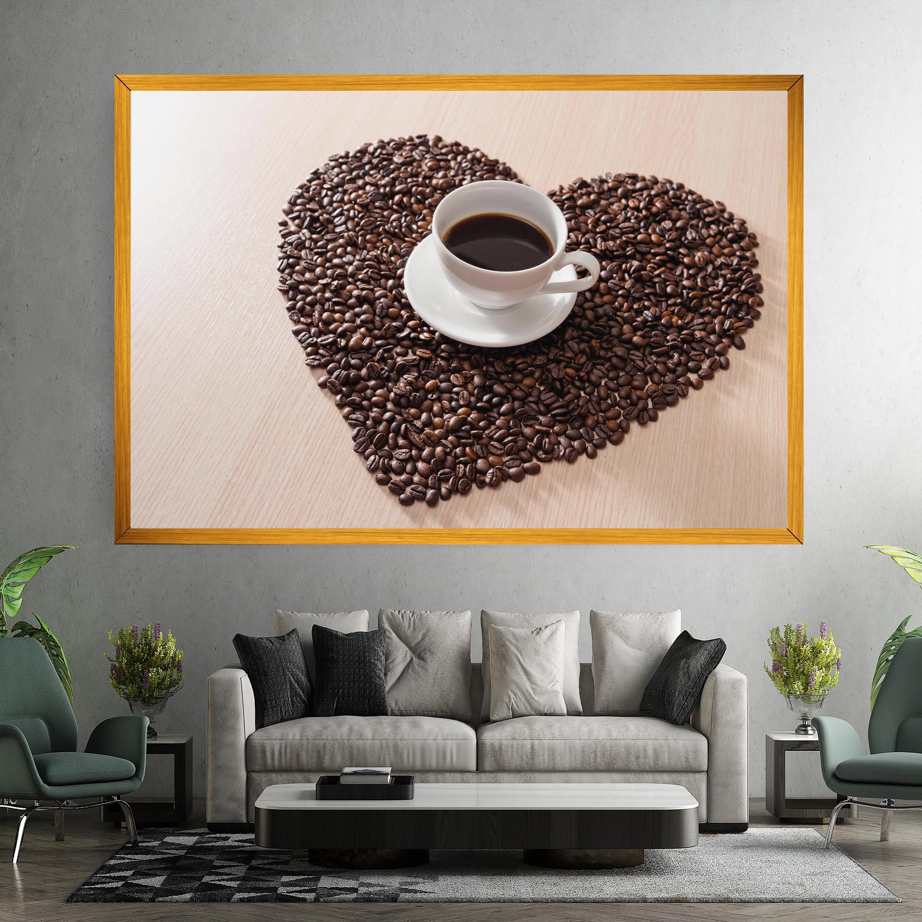 Leinwandbild Heart Coffee Beans mockup 7