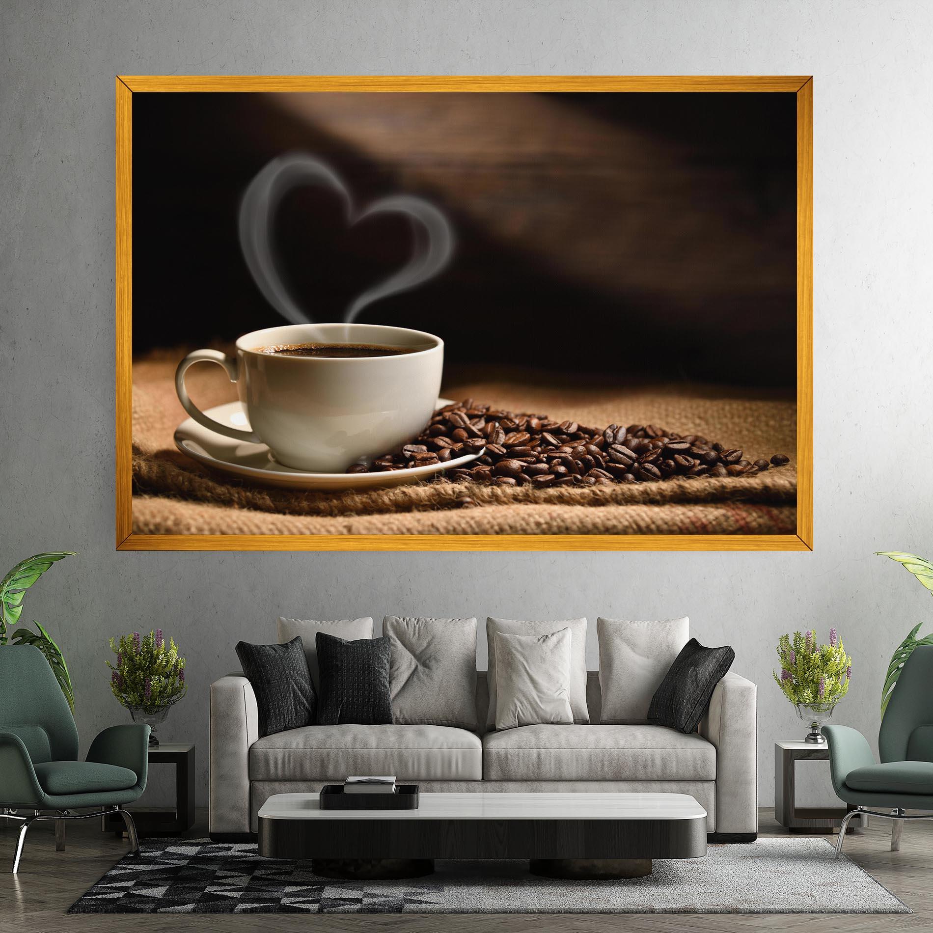 Leinwandbild Heart Coffee Smoke mockup 7