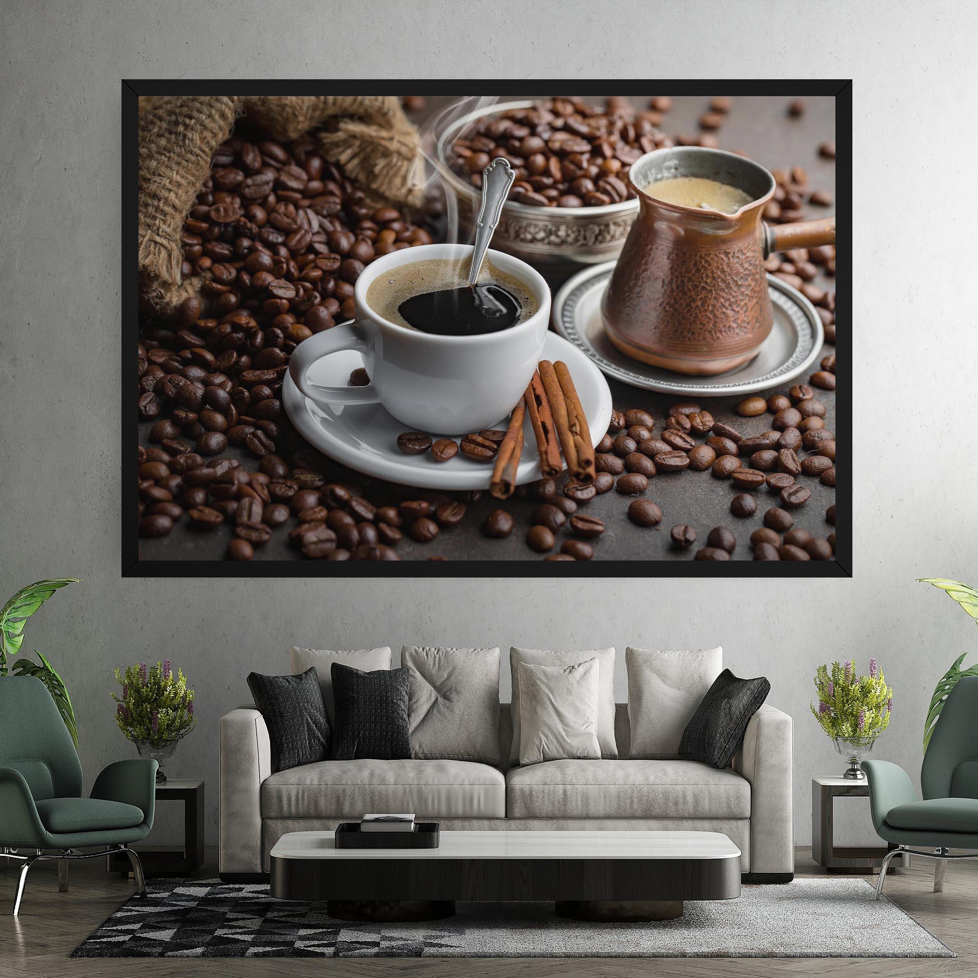 Leinwandbild Black Coffee Beans mockup 7