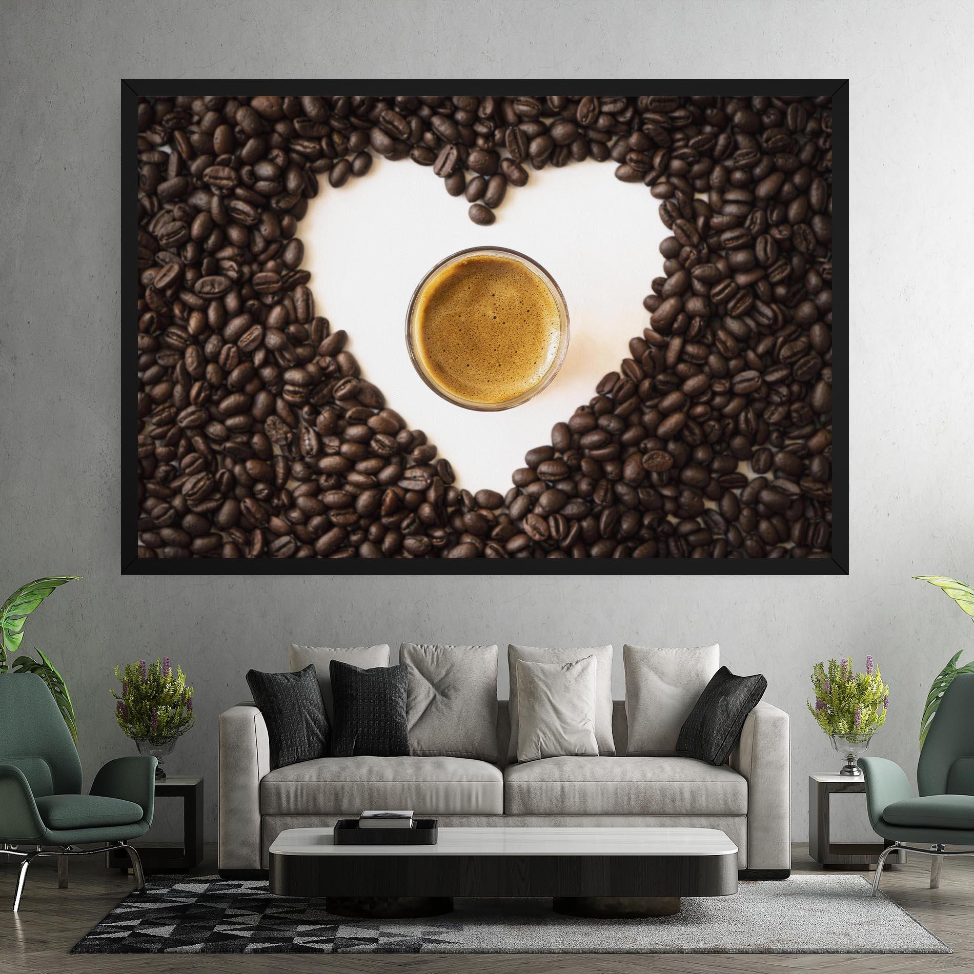 Leinwandbild Coffee Bean Heart mockup 7