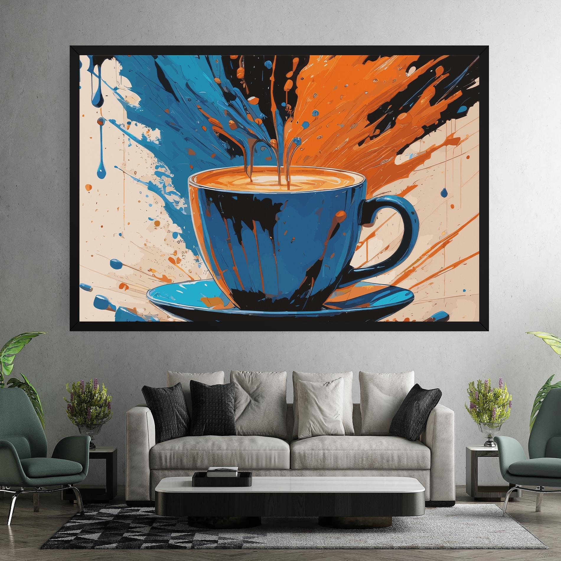 Leinwandbild Coffee Blue Orange mockup 7