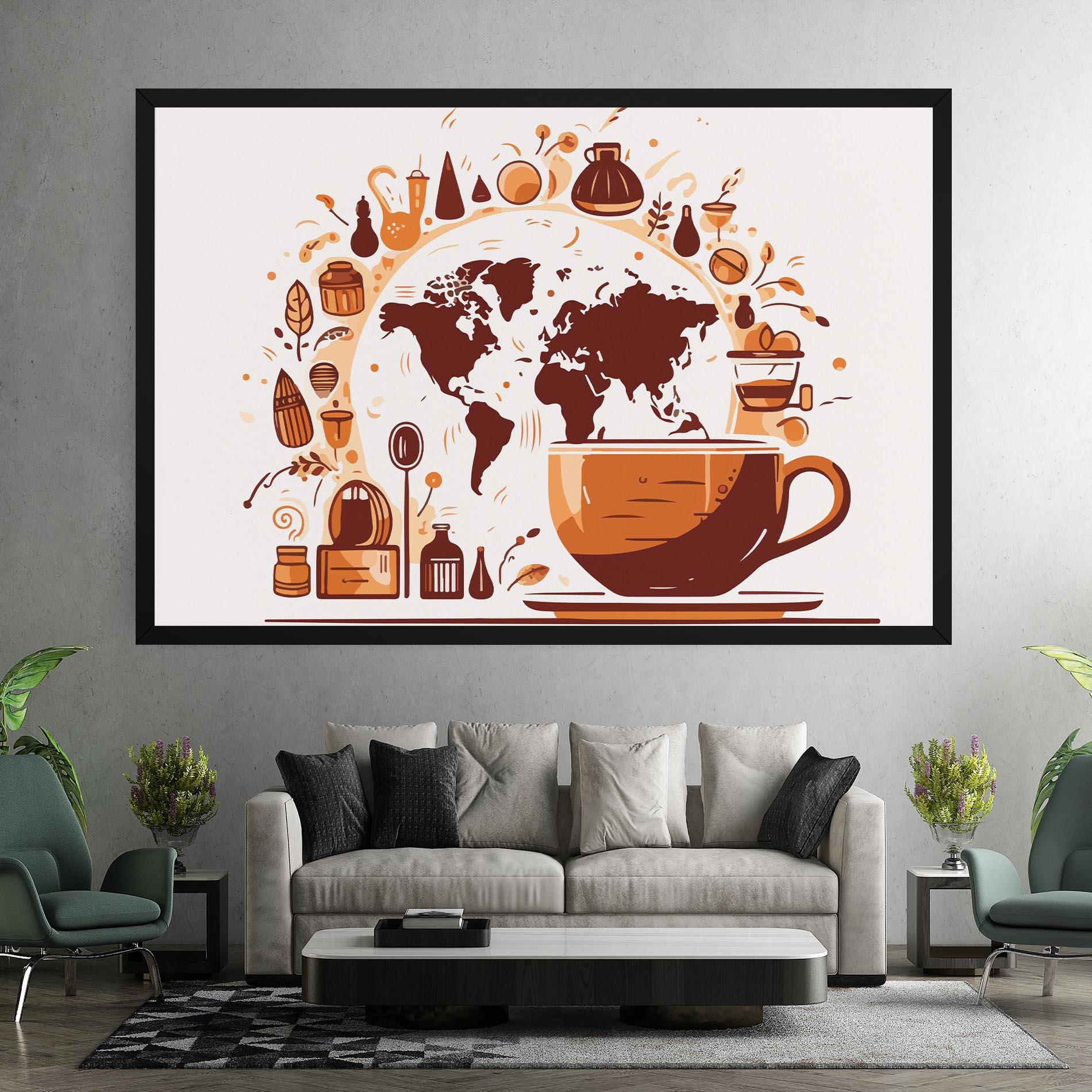 Leinwandbild Coffee Map mockup 7