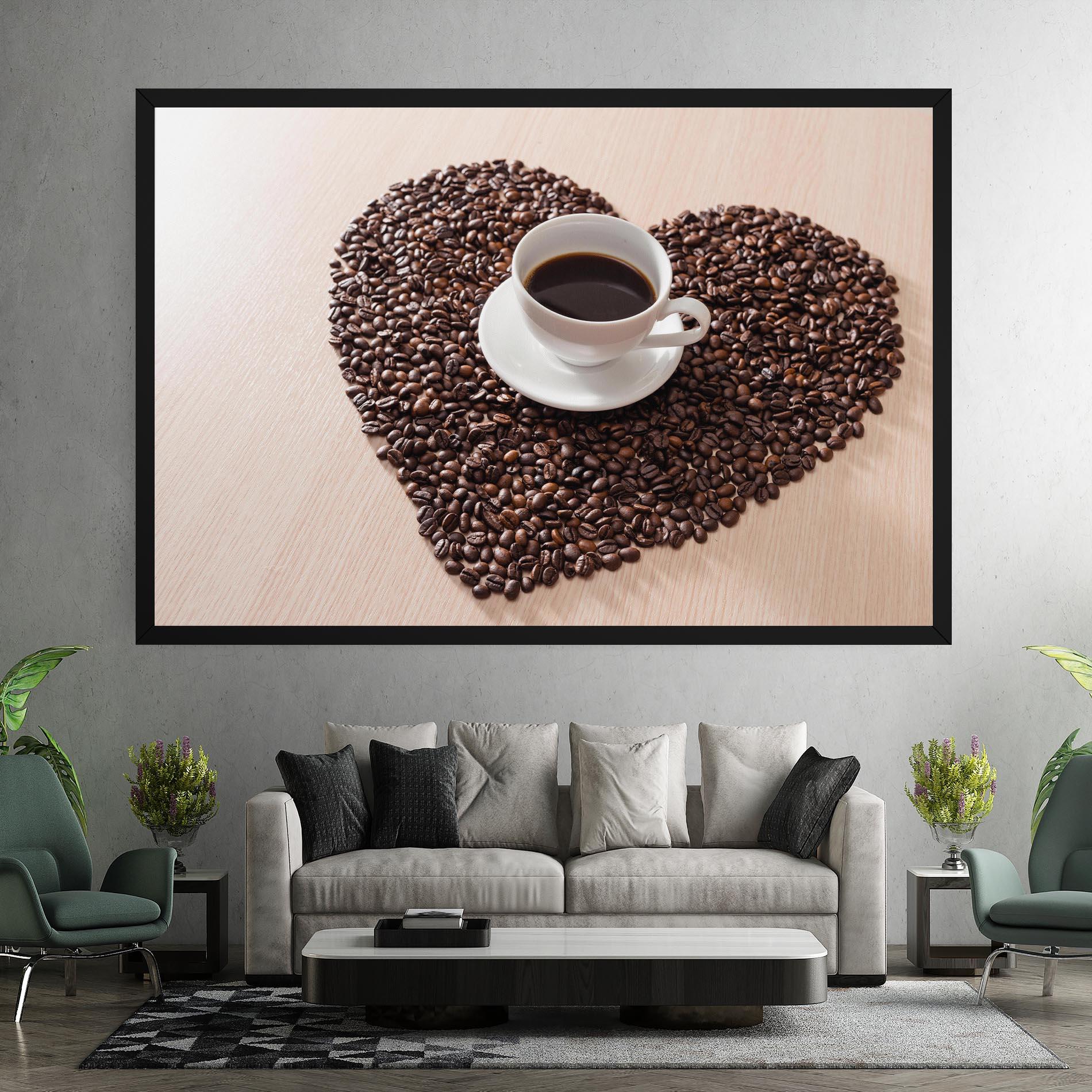 Leinwandbild Heart Coffee Beans mockup 7