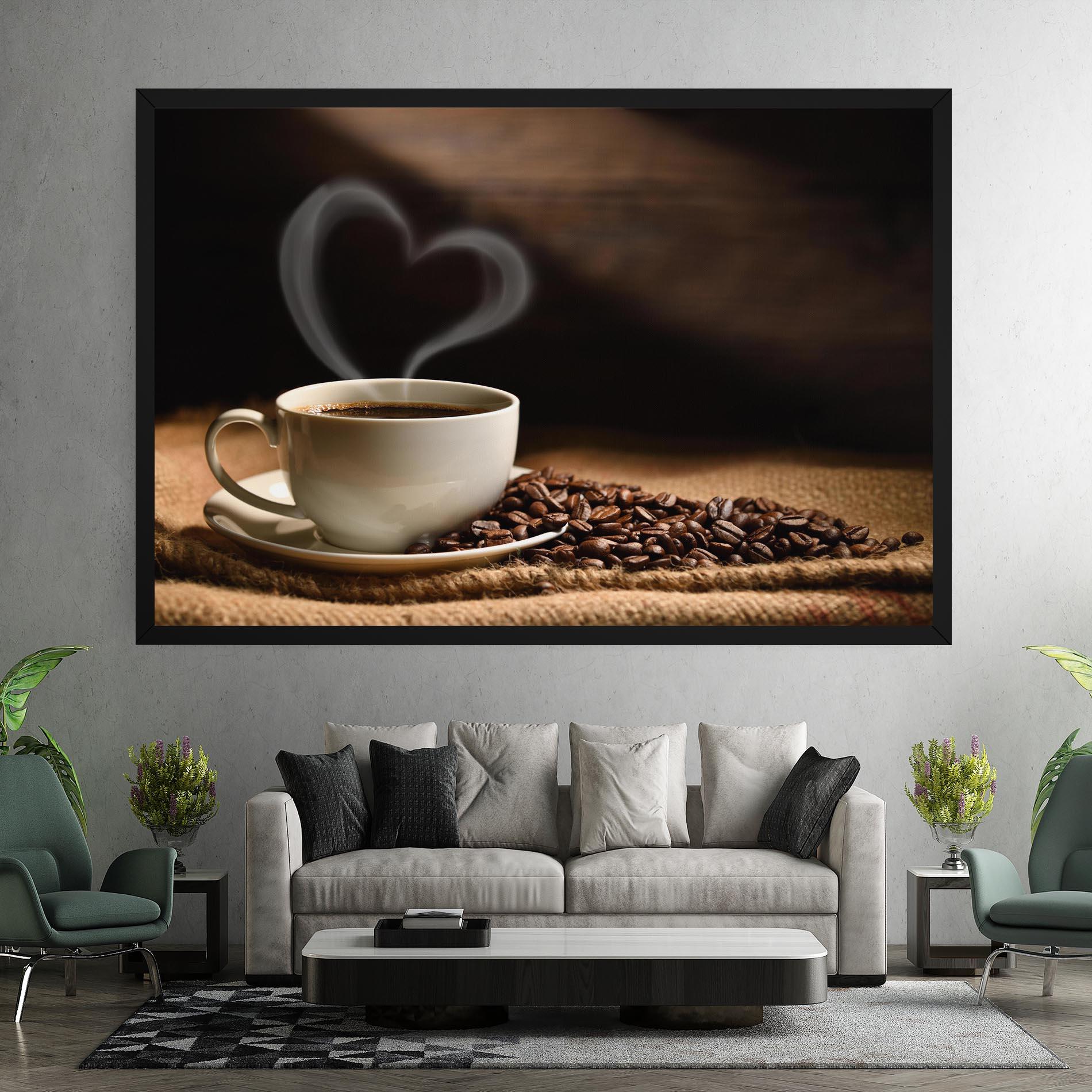 Leinwandbild Heart Coffee Smoke mockup 7
