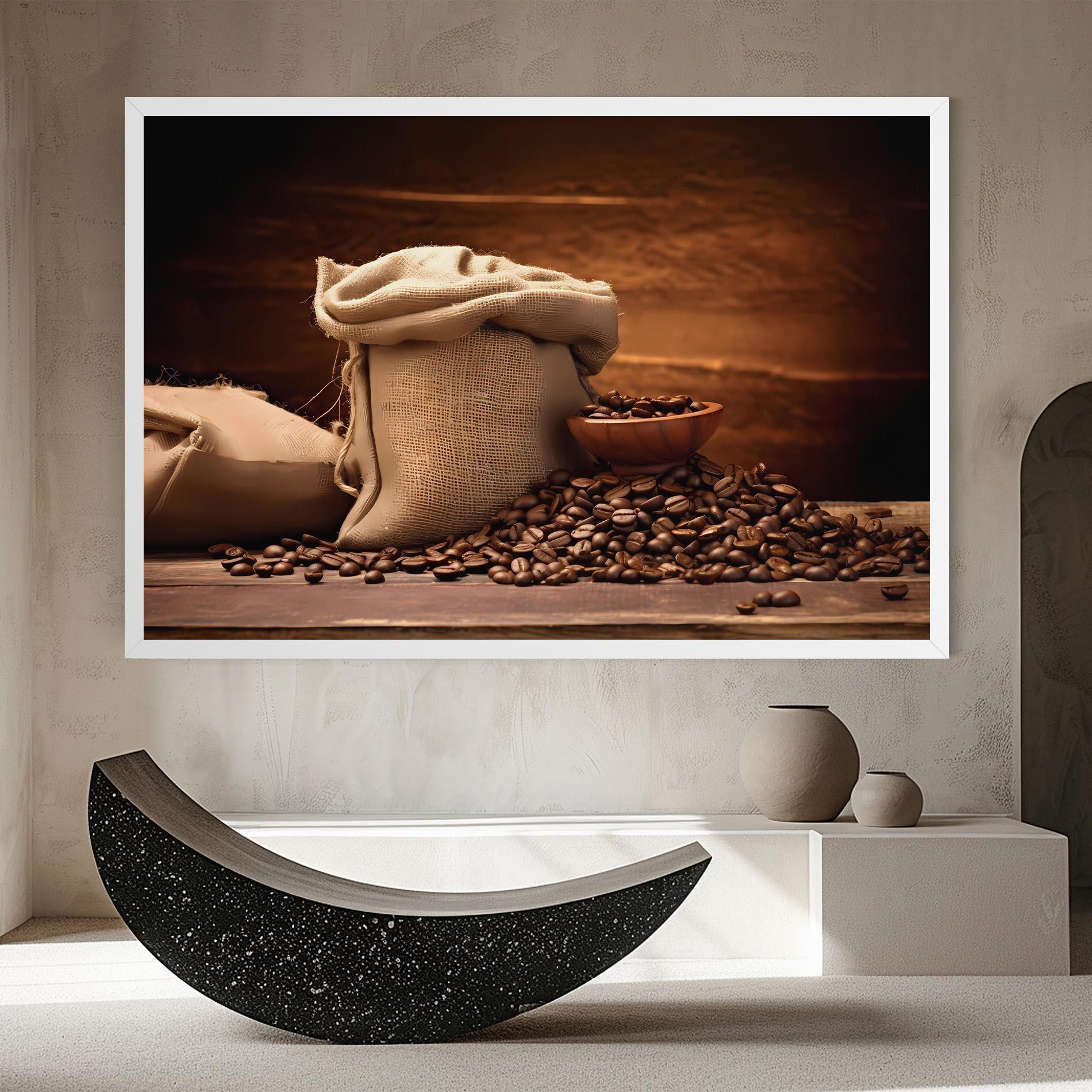 Leinwandbild Big Bag Of Coffee Beans mockup 8