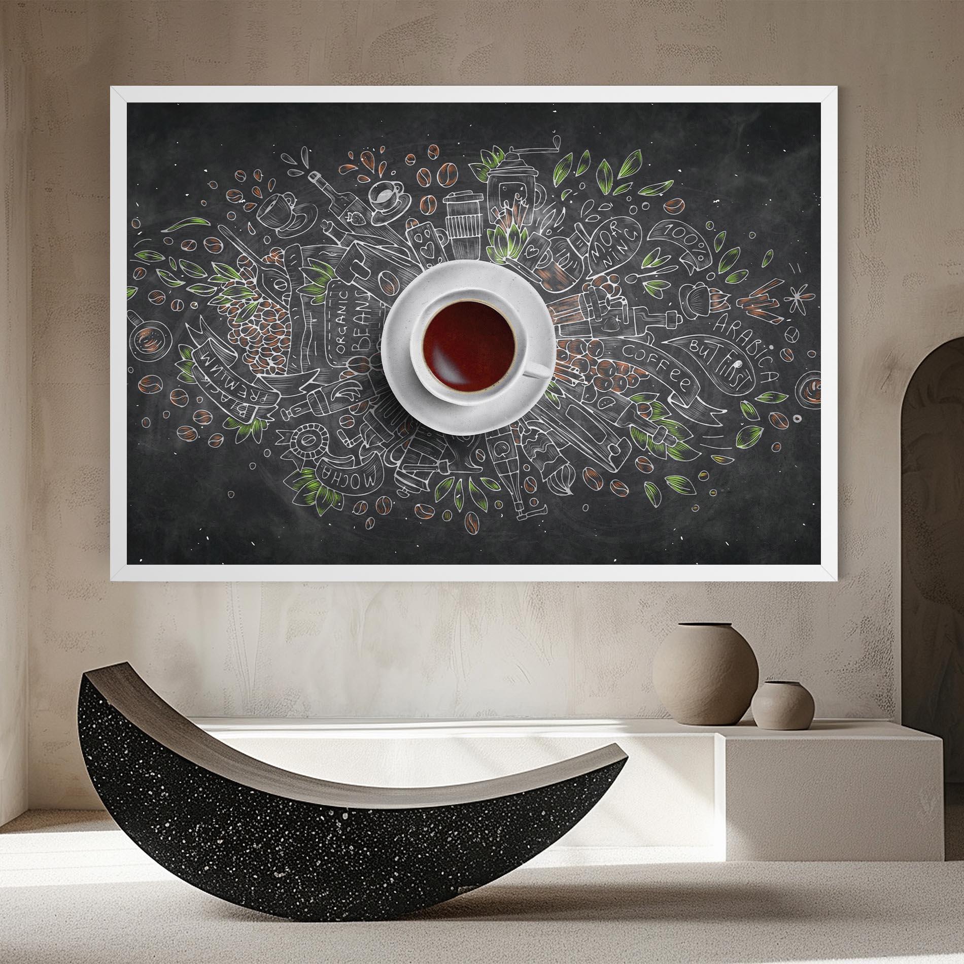 Leinwandbild Black Board Coffee mockup 8