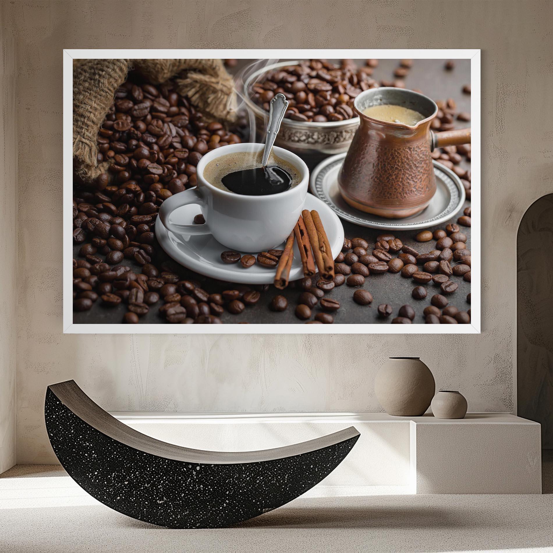 Leinwandbild Black Coffee Beans mockup 8
