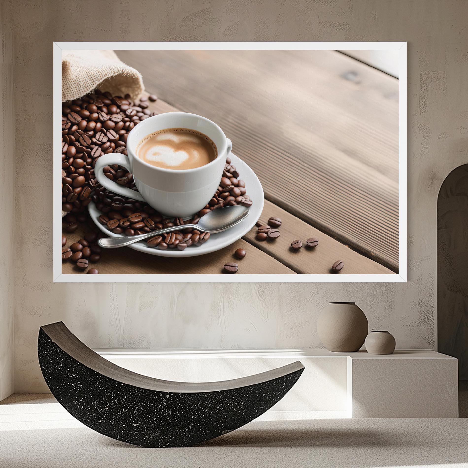 Leinwandbild Coffee On Table mockup 8