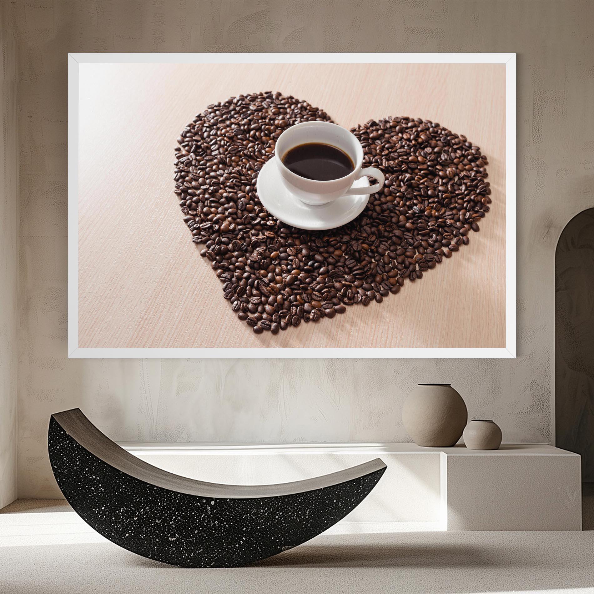 Leinwandbild Heart Coffee Beans mockup 8