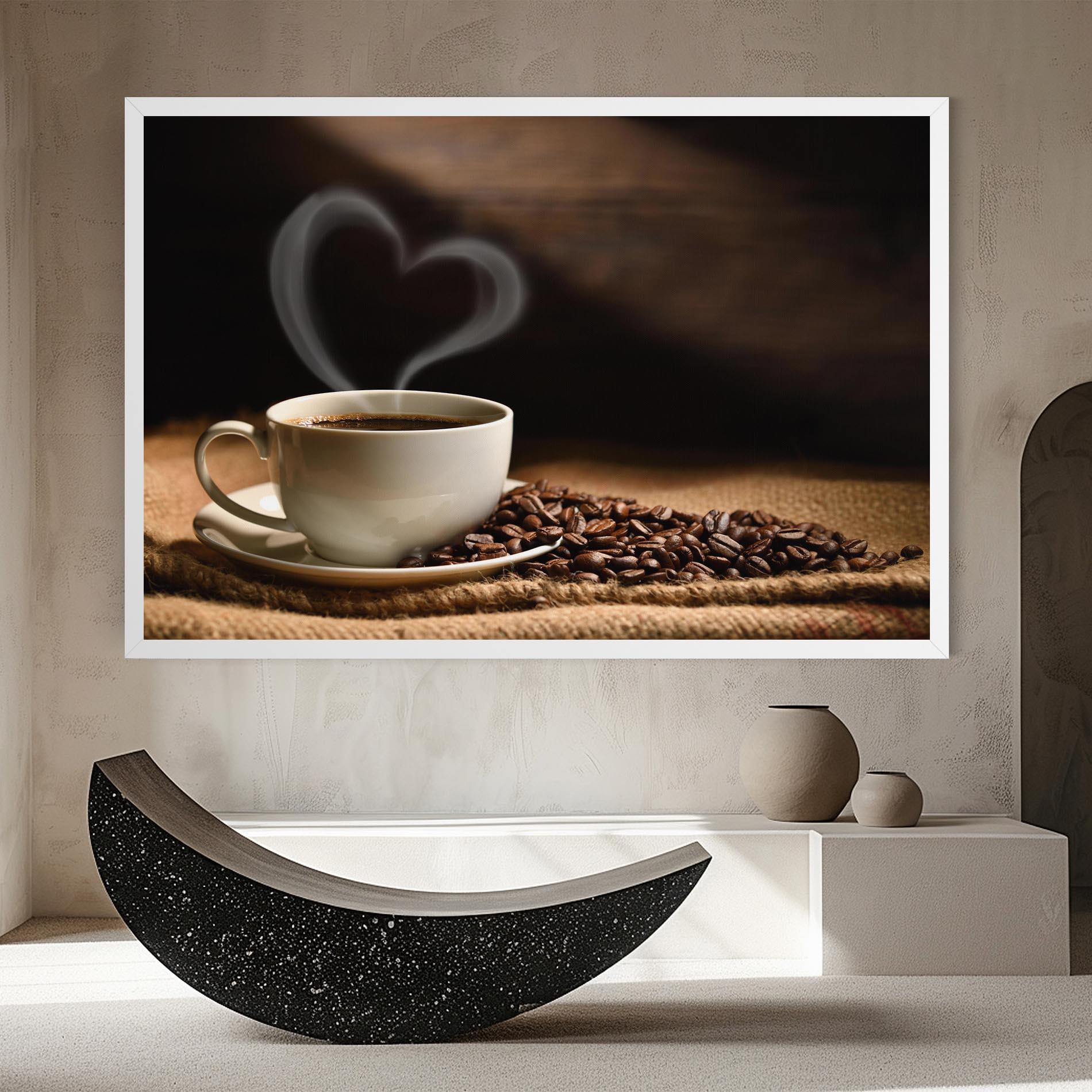 Leinwandbild Heart Coffee Smoke mockup 8