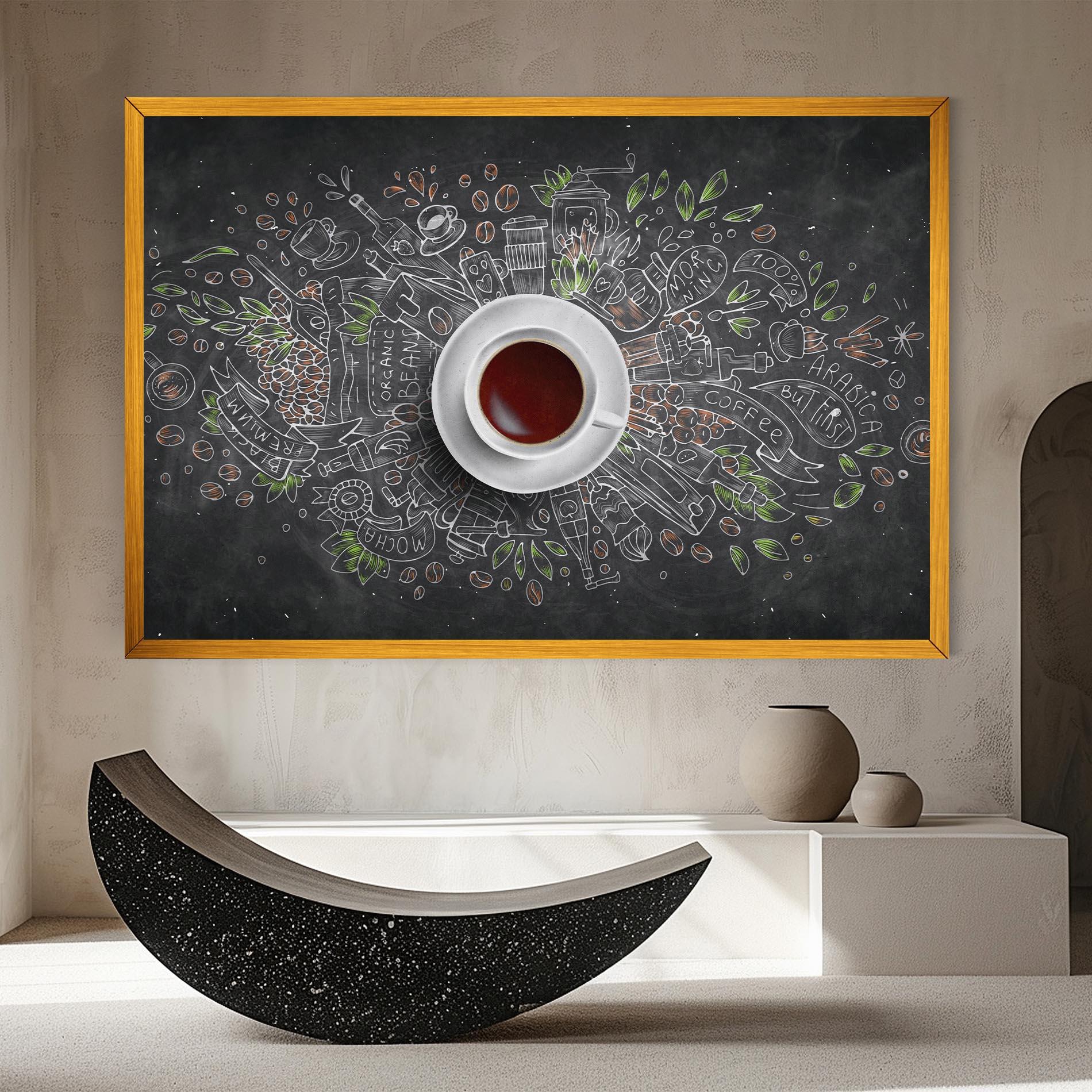 Leinwandbild Black Board Coffee mockup 8