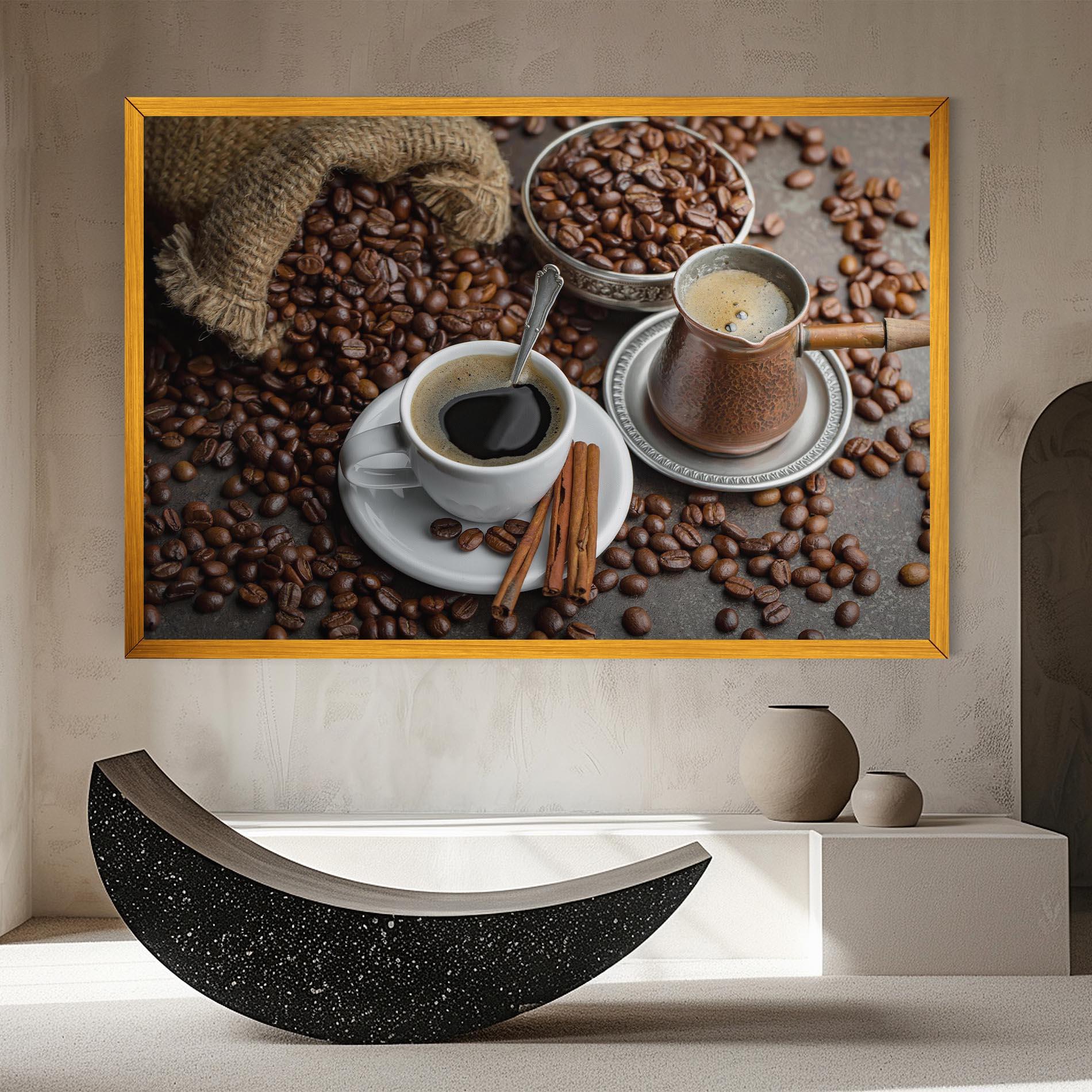 Leinwandbild Black Coffee Bean mockup 8
