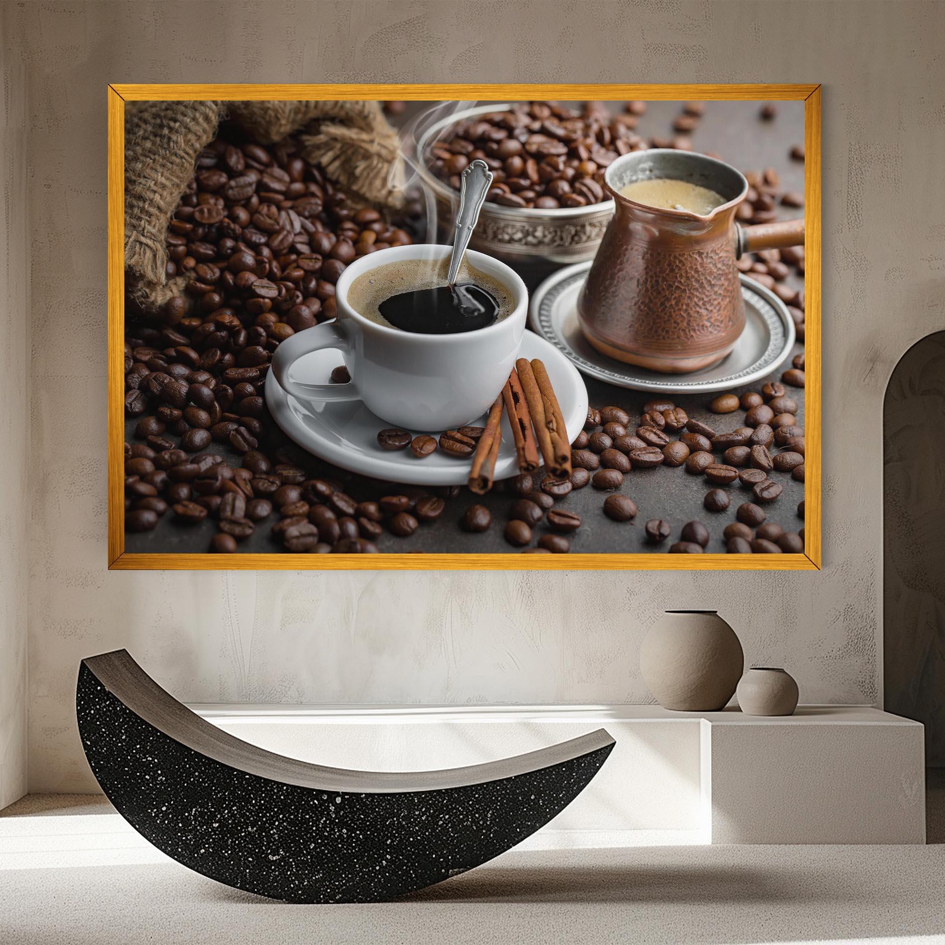 Leinwandbild Black Coffee Beans mockup 8