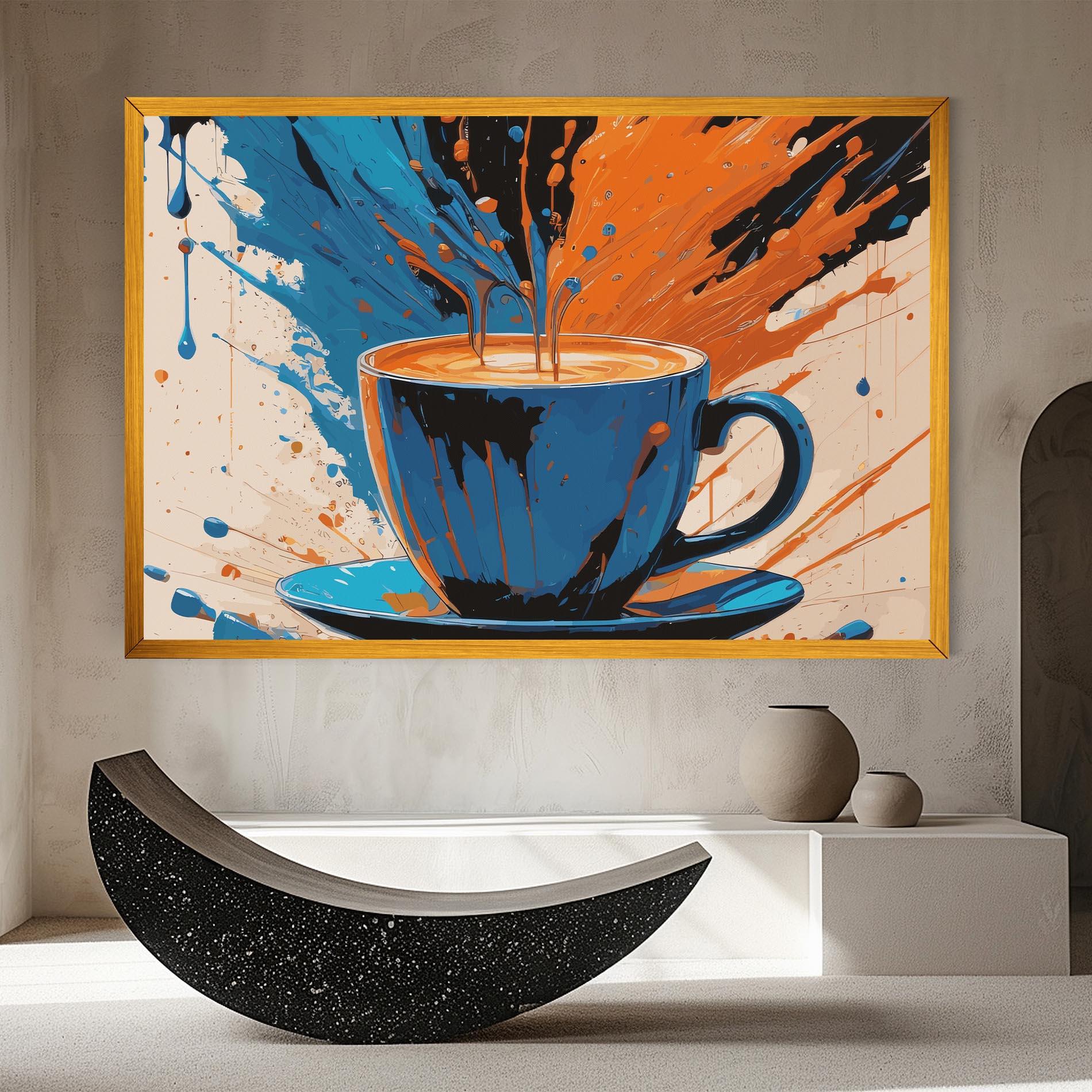 Leinwandbild Coffee Blue Orange mockup 8