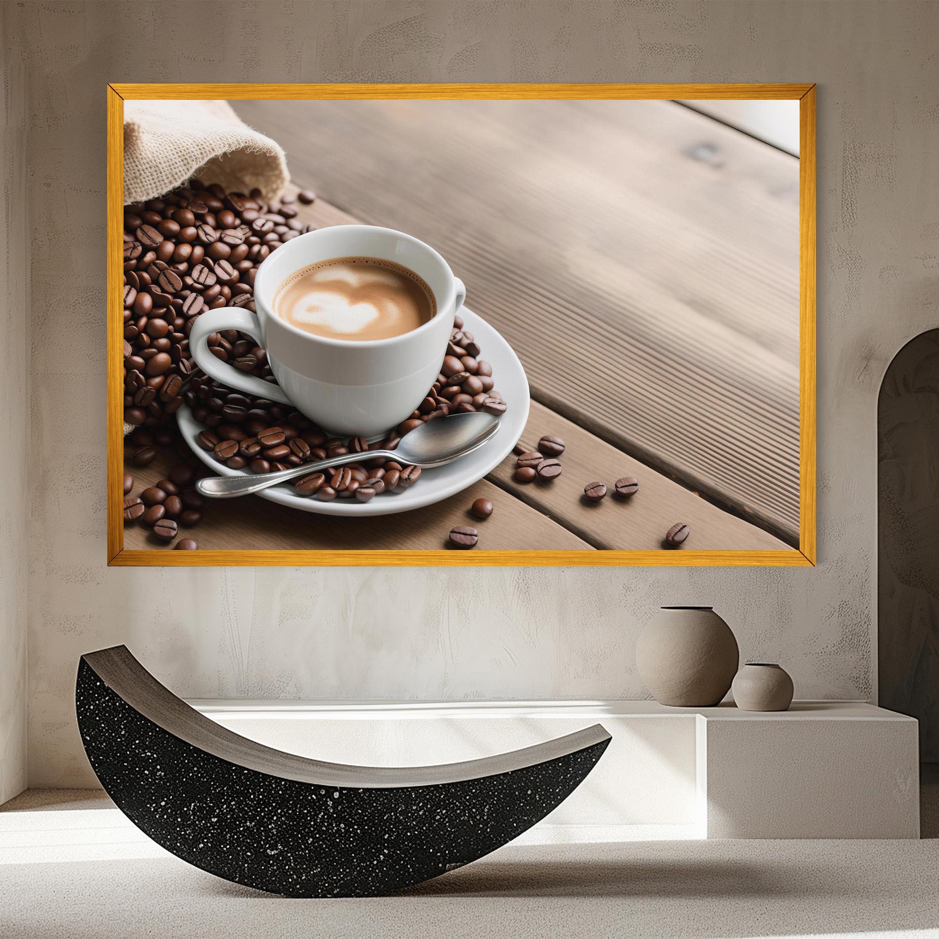 Leinwandbild Coffee On Table mockup 8
