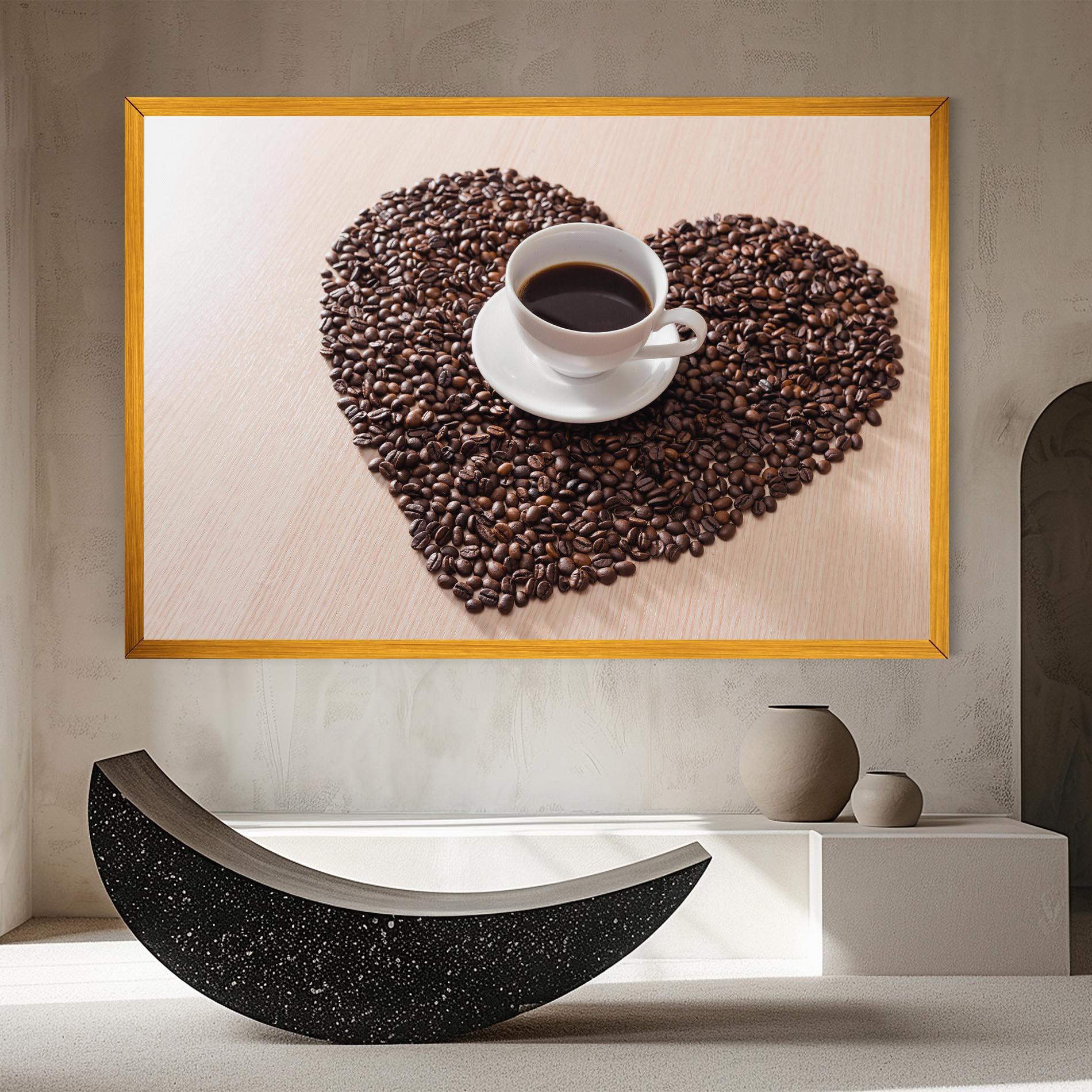Leinwandbild Heart Coffee Beans mockup 8