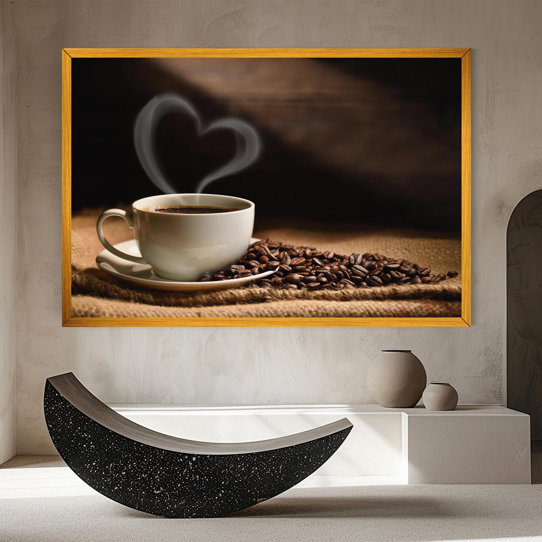 Leinwandbild Heart Coffee Smoke mockup 8