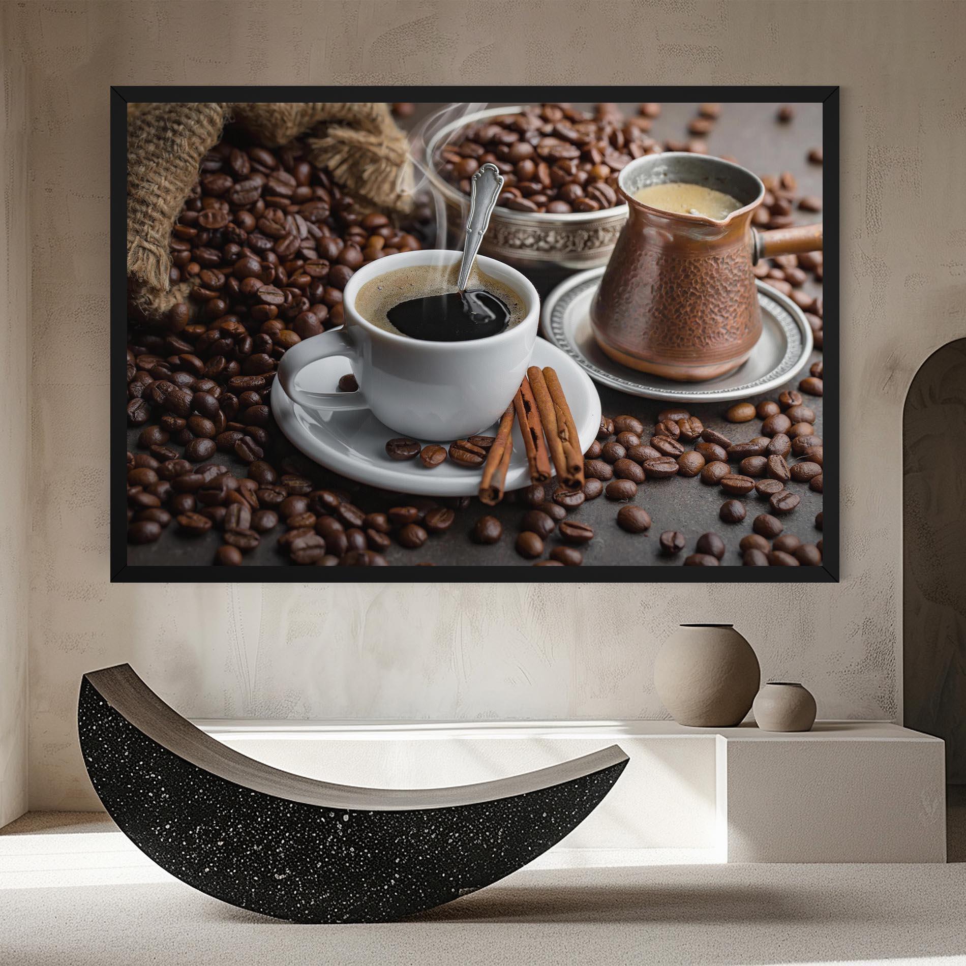 Leinwandbild Black Coffee Beans mockup 8