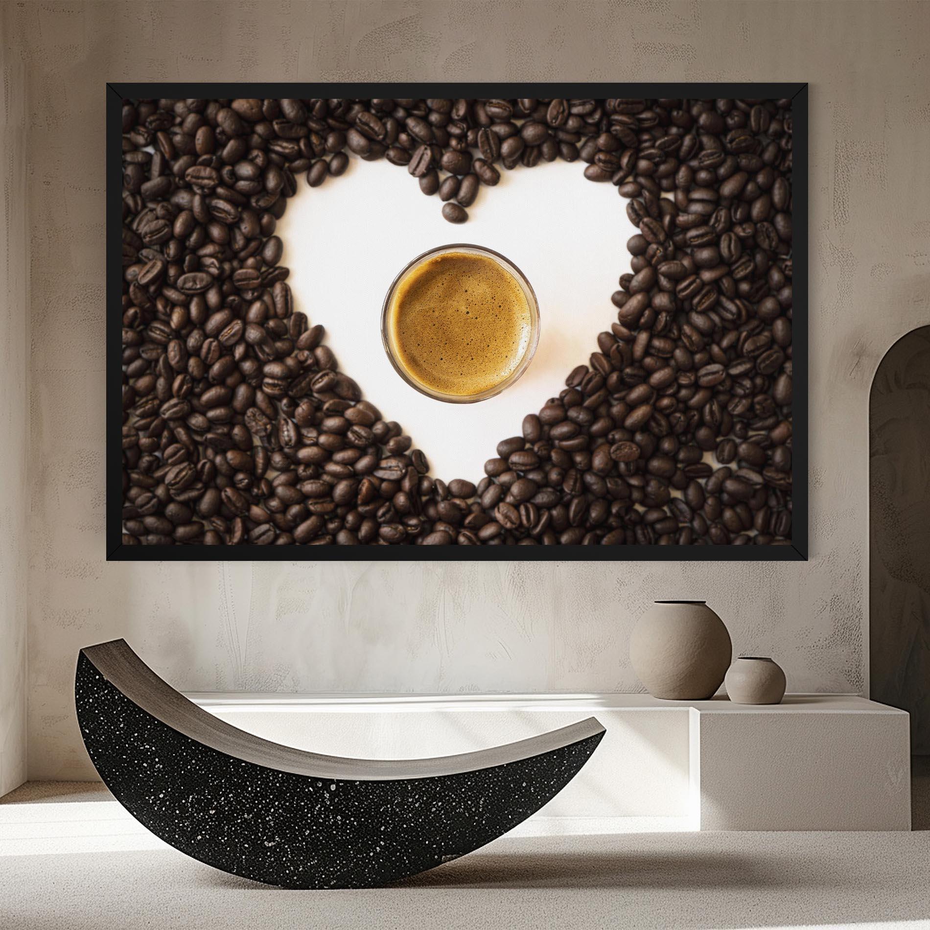Leinwandbild Coffee Bean Heart mockup 8