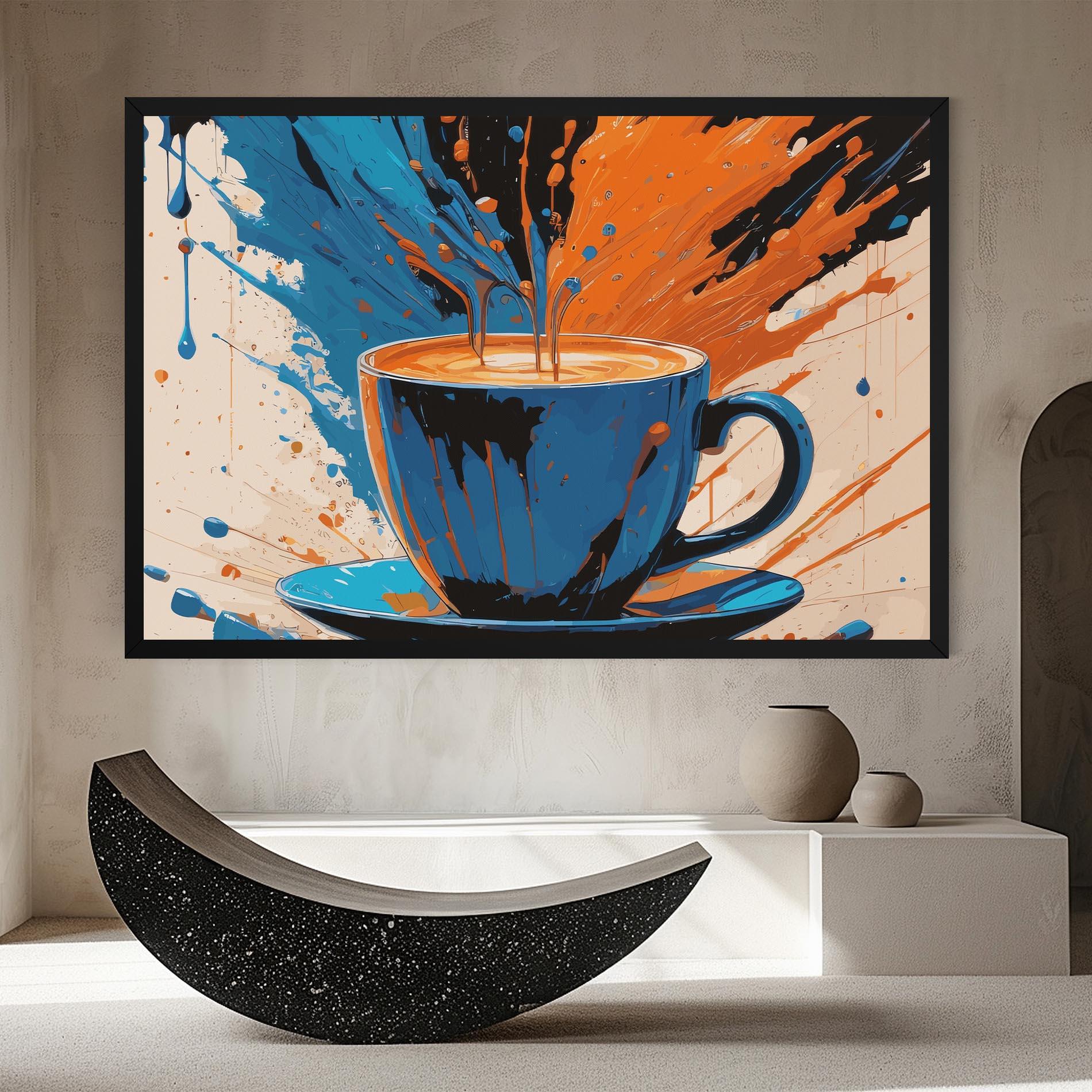 Leinwandbild Coffee Blue Orange mockup 8