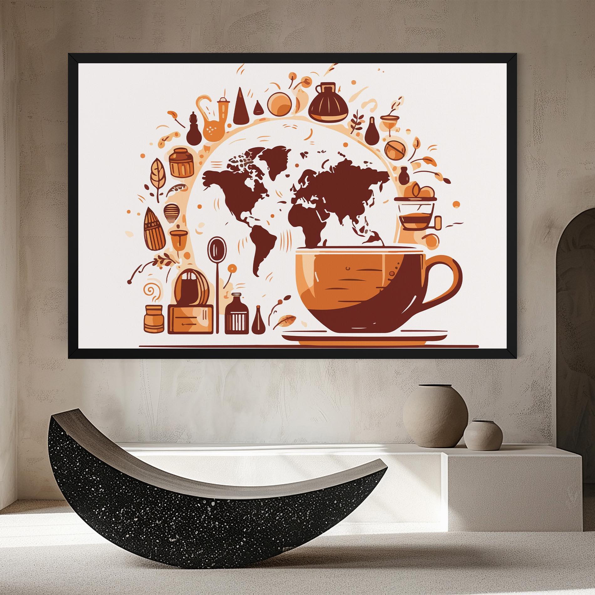 Leinwandbild Coffee Map mockup 8