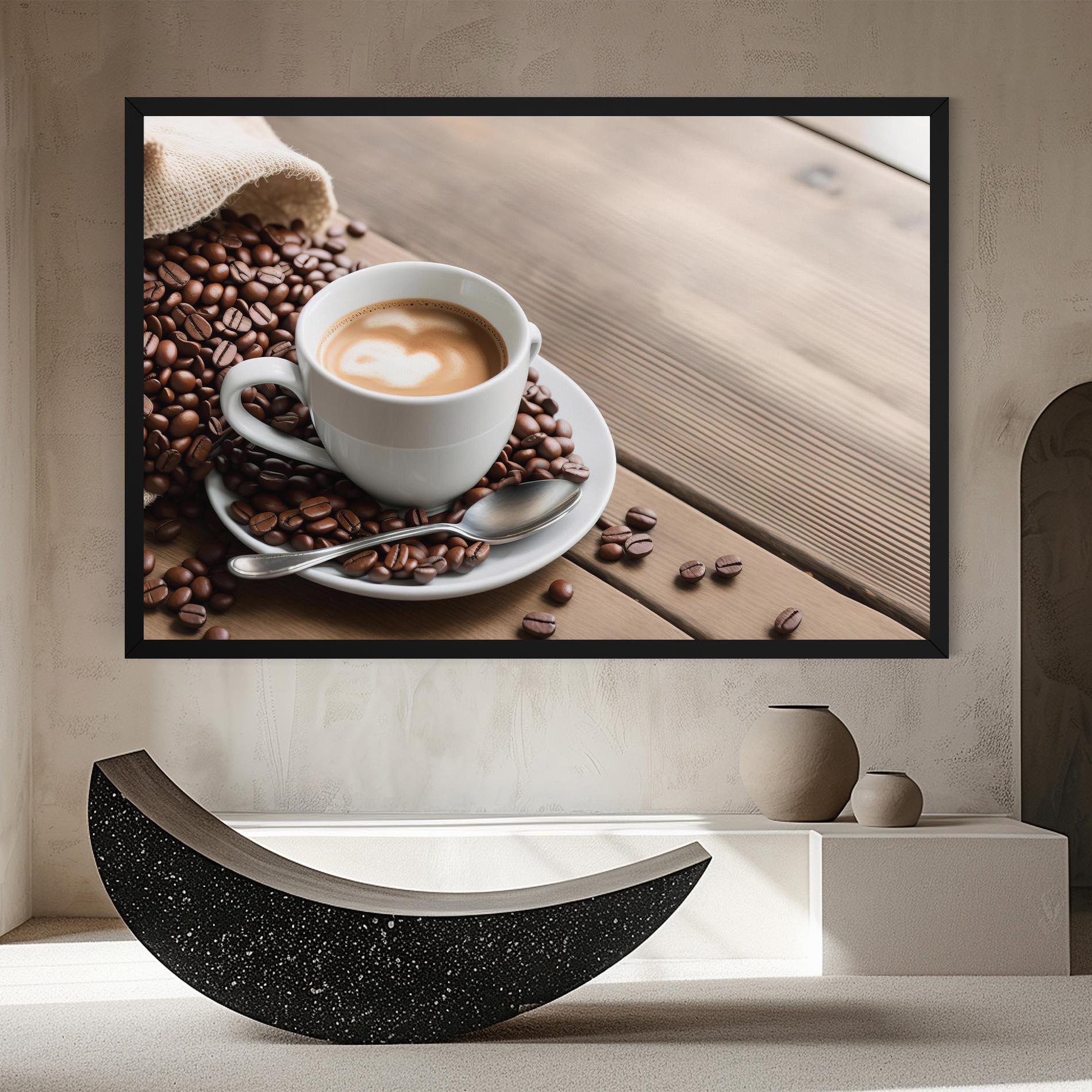 Leinwandbild Coffee On Table mockup 8