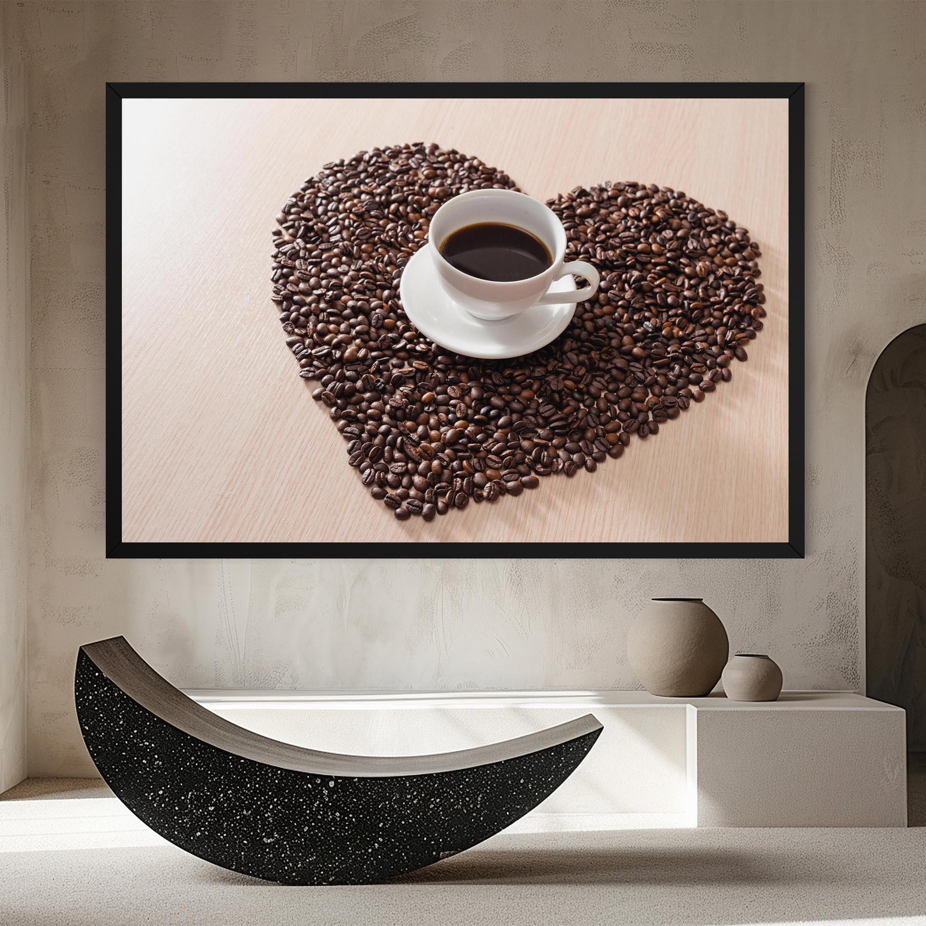 Leinwandbild Heart Coffee Beans mockup 8