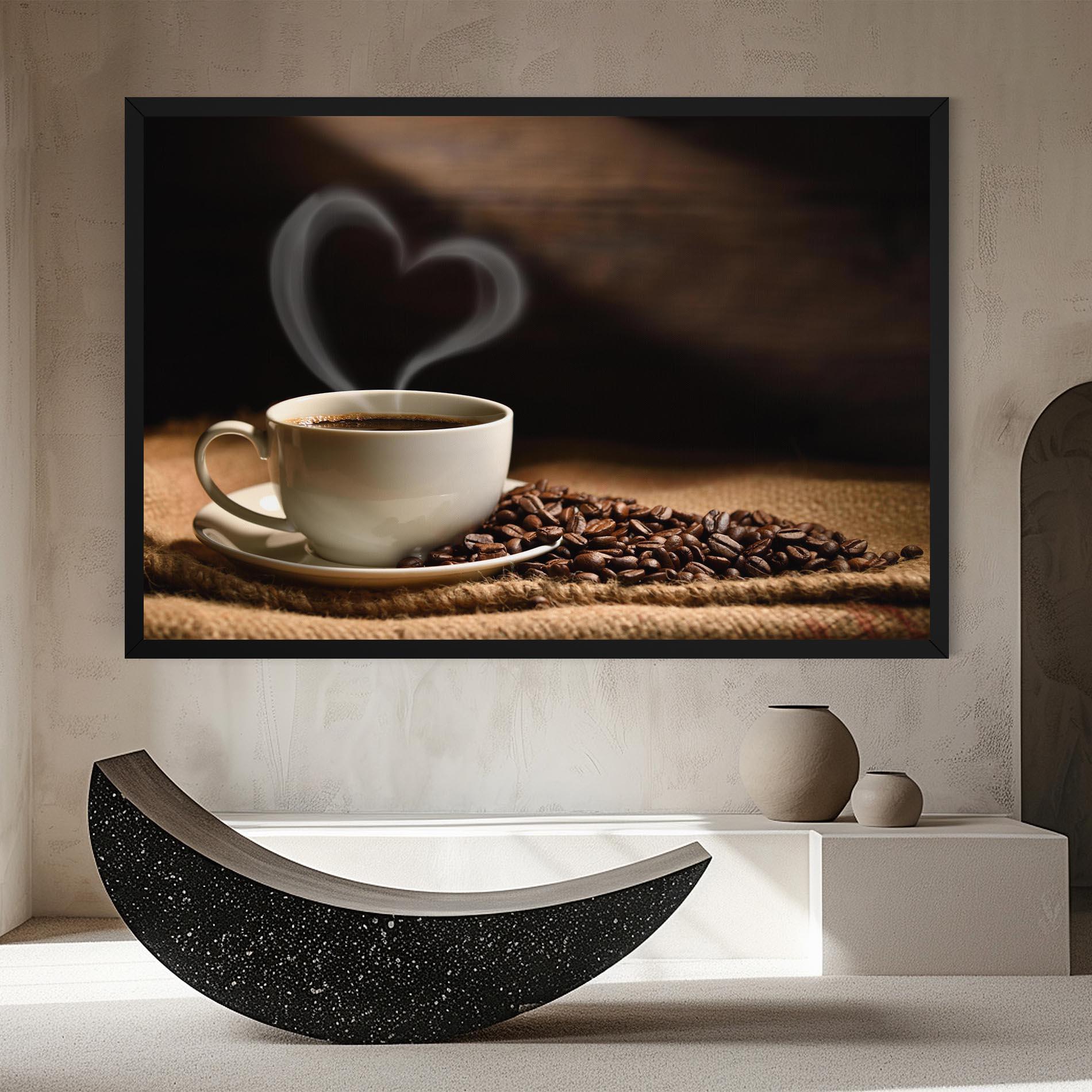 Leinwandbild Heart Coffee Smoke mockup 8