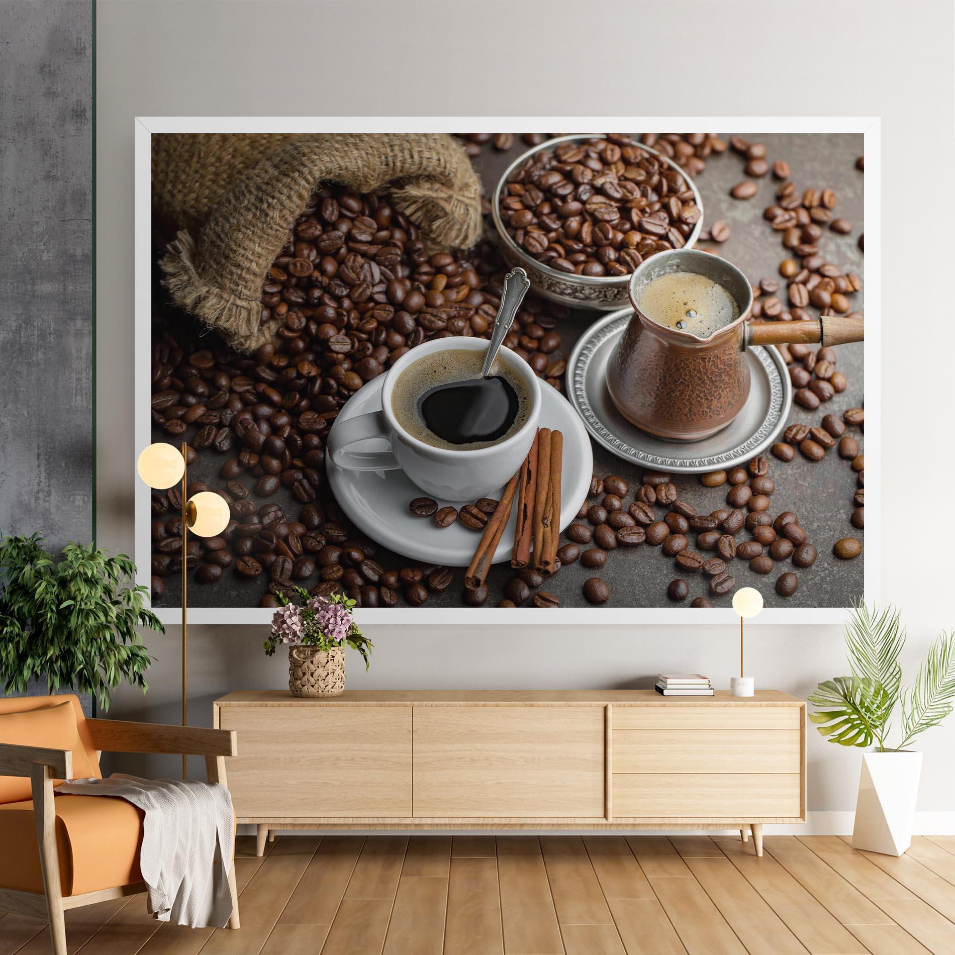 Leinwandbild Black Coffee Bean mockup 9