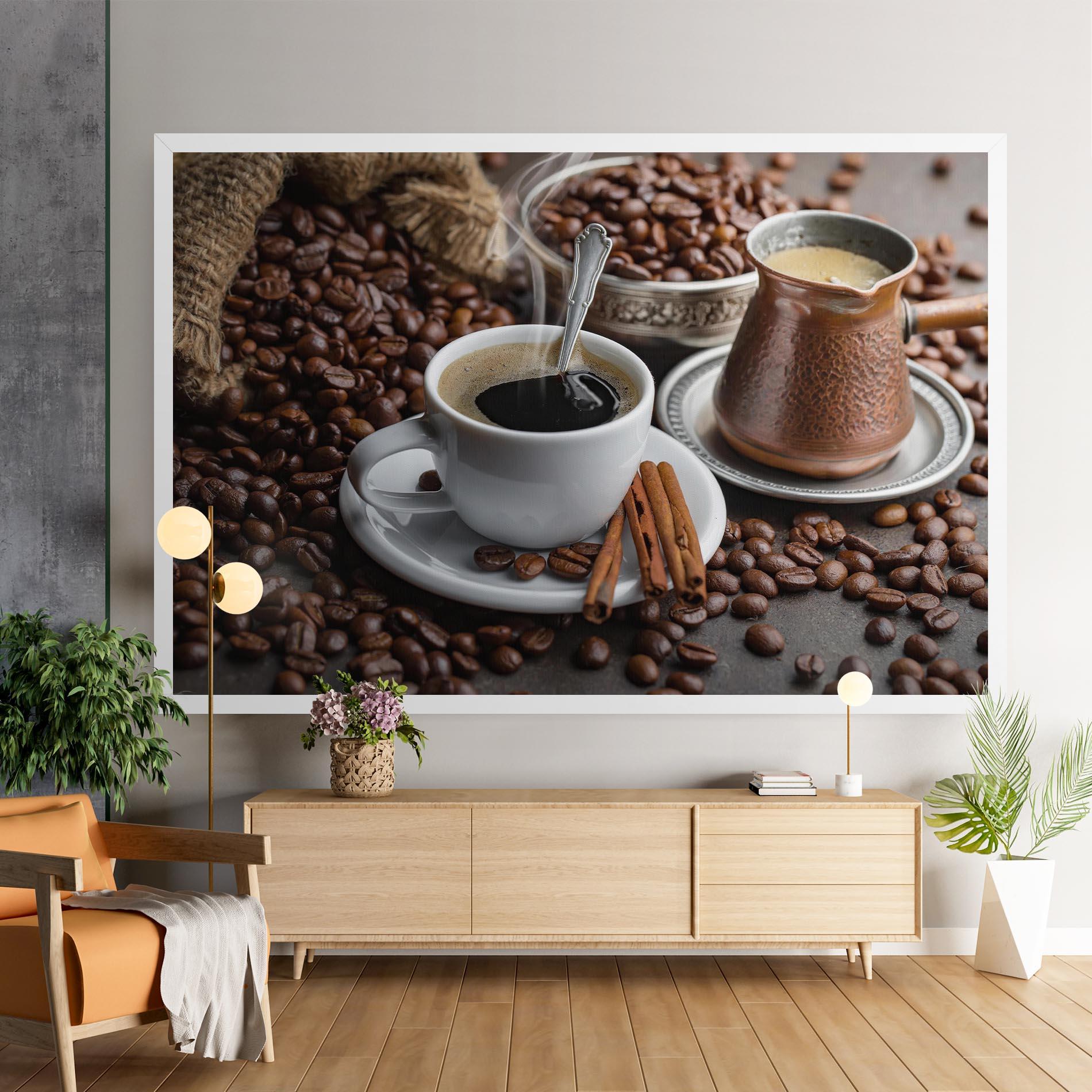Leinwandbild Black Coffee Beans mockup 9
