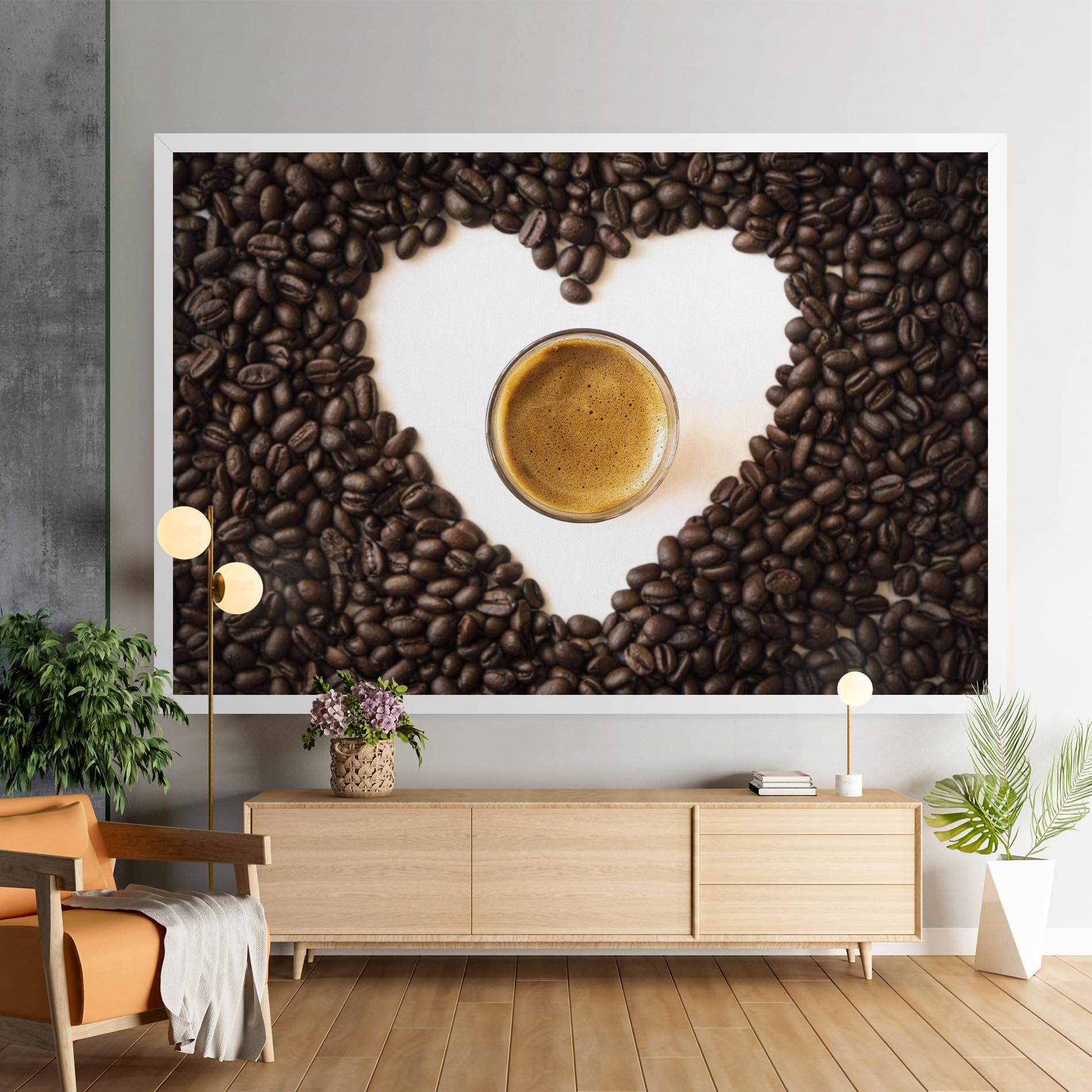 Leinwandbild Coffee Bean Heart mockup 9
