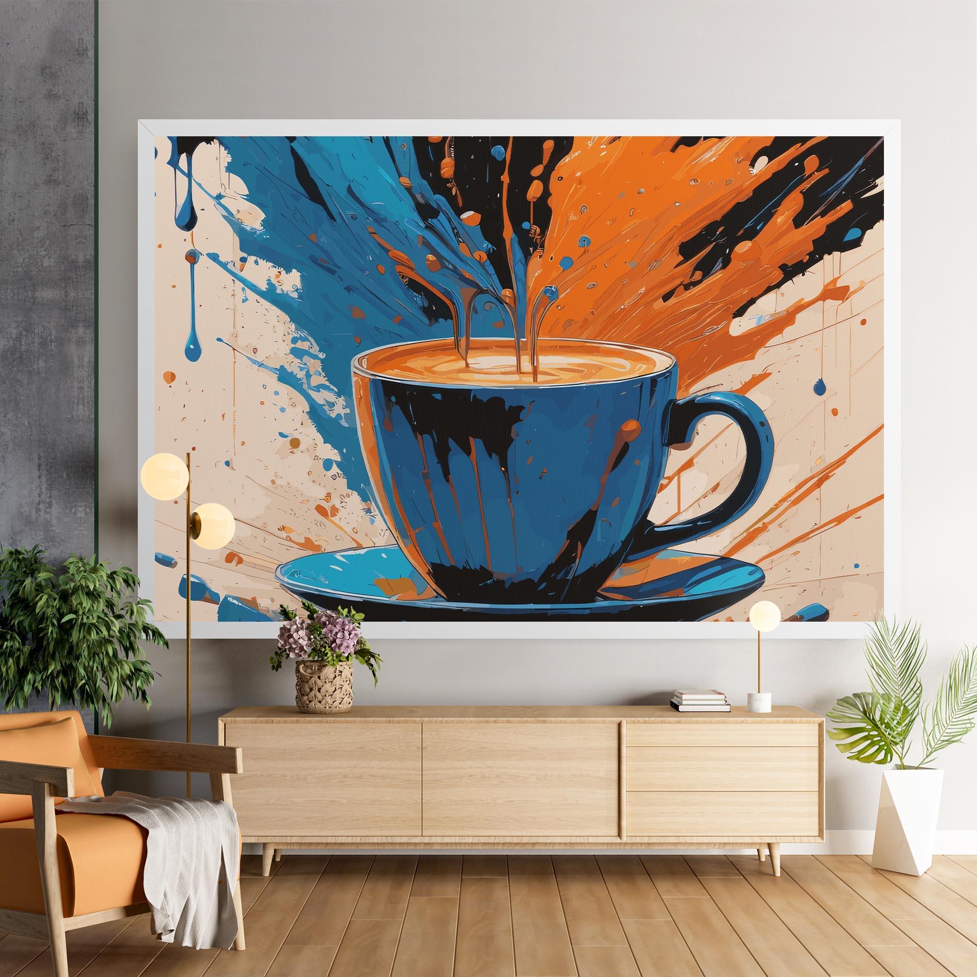 Leinwandbild Coffee Blue Orange mockup 9