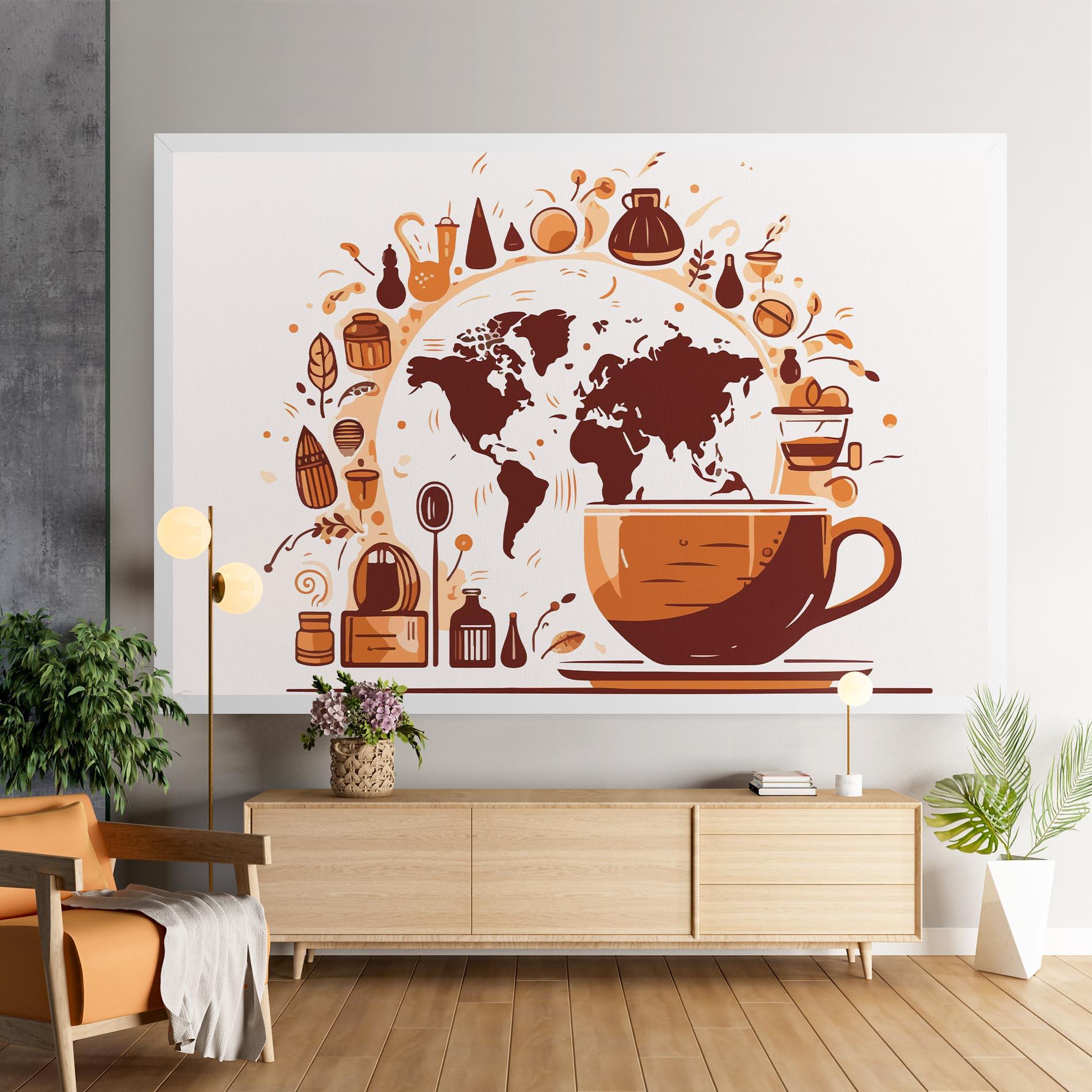 Leinwandbild Coffee Map mockup 9