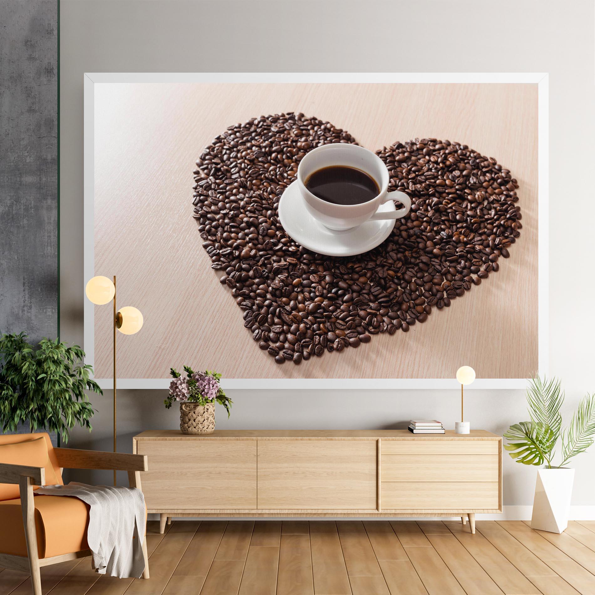 Leinwandbild Heart Coffee Beans mockup 9