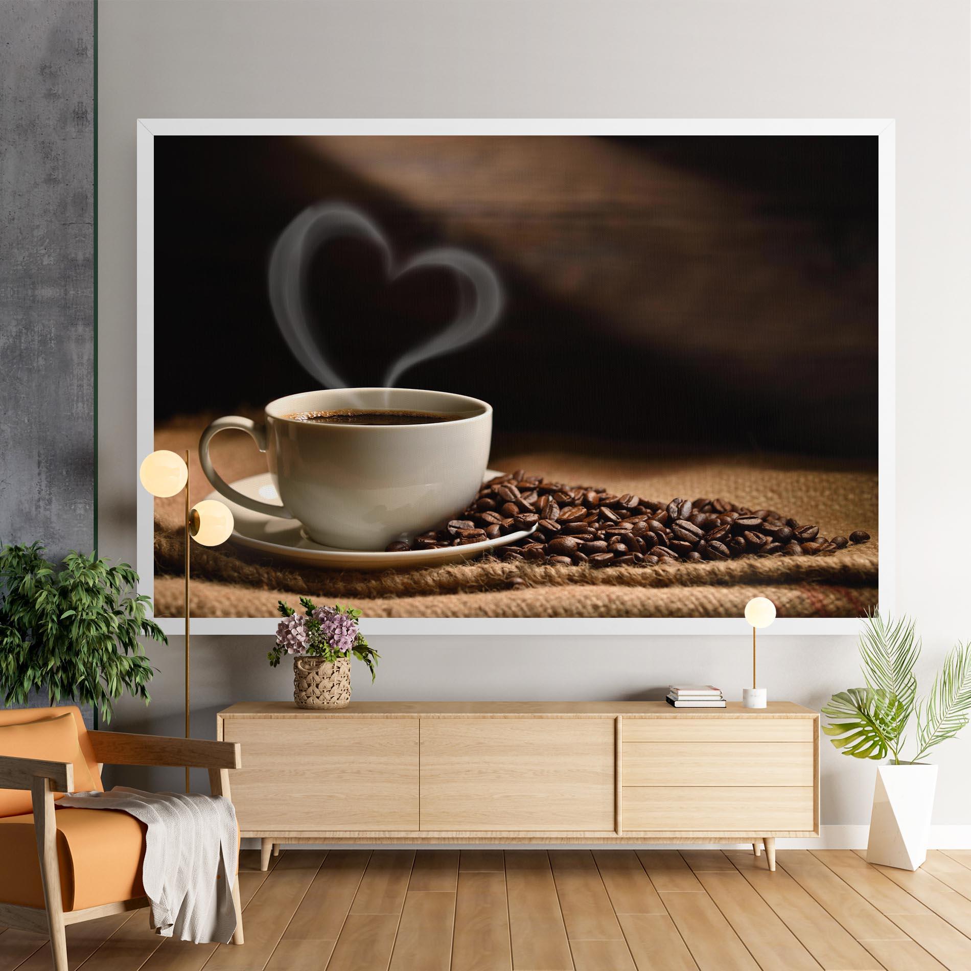 Leinwandbild Heart Coffee Smoke mockup 9