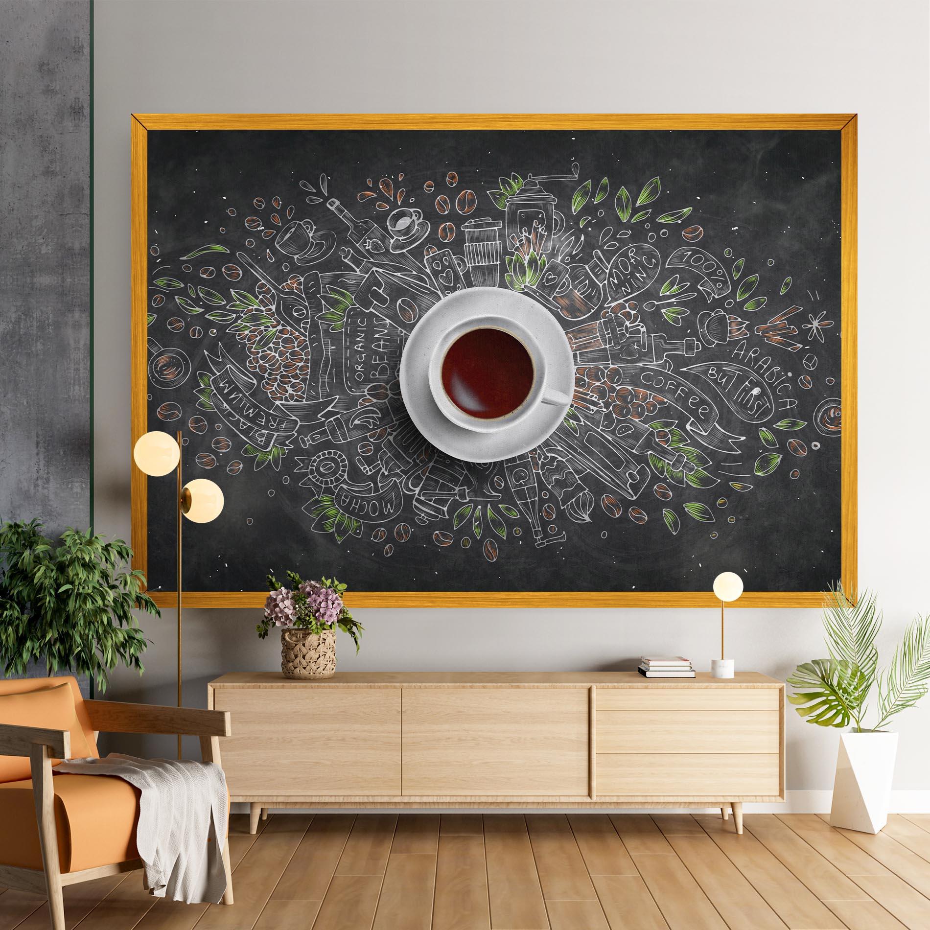 Leinwandbild Black Board Coffee mockup 9