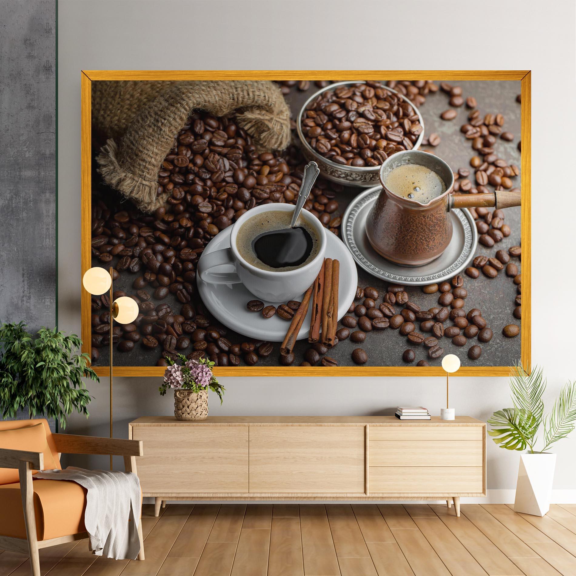 Leinwandbild Black Coffee Bean mockup 9
