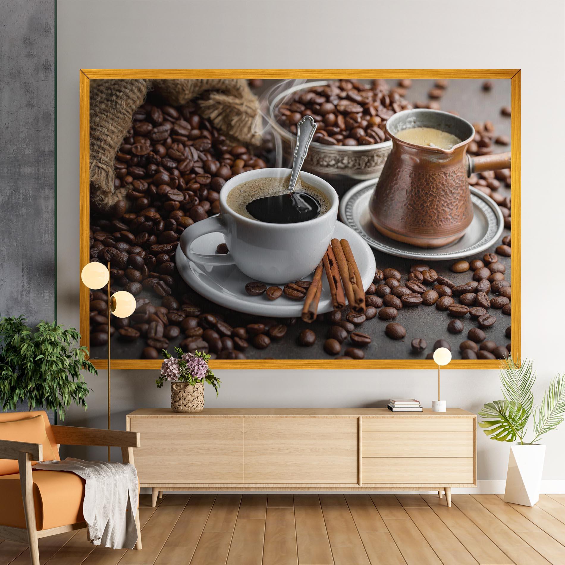 Leinwandbild Black Coffee Beans mockup 9