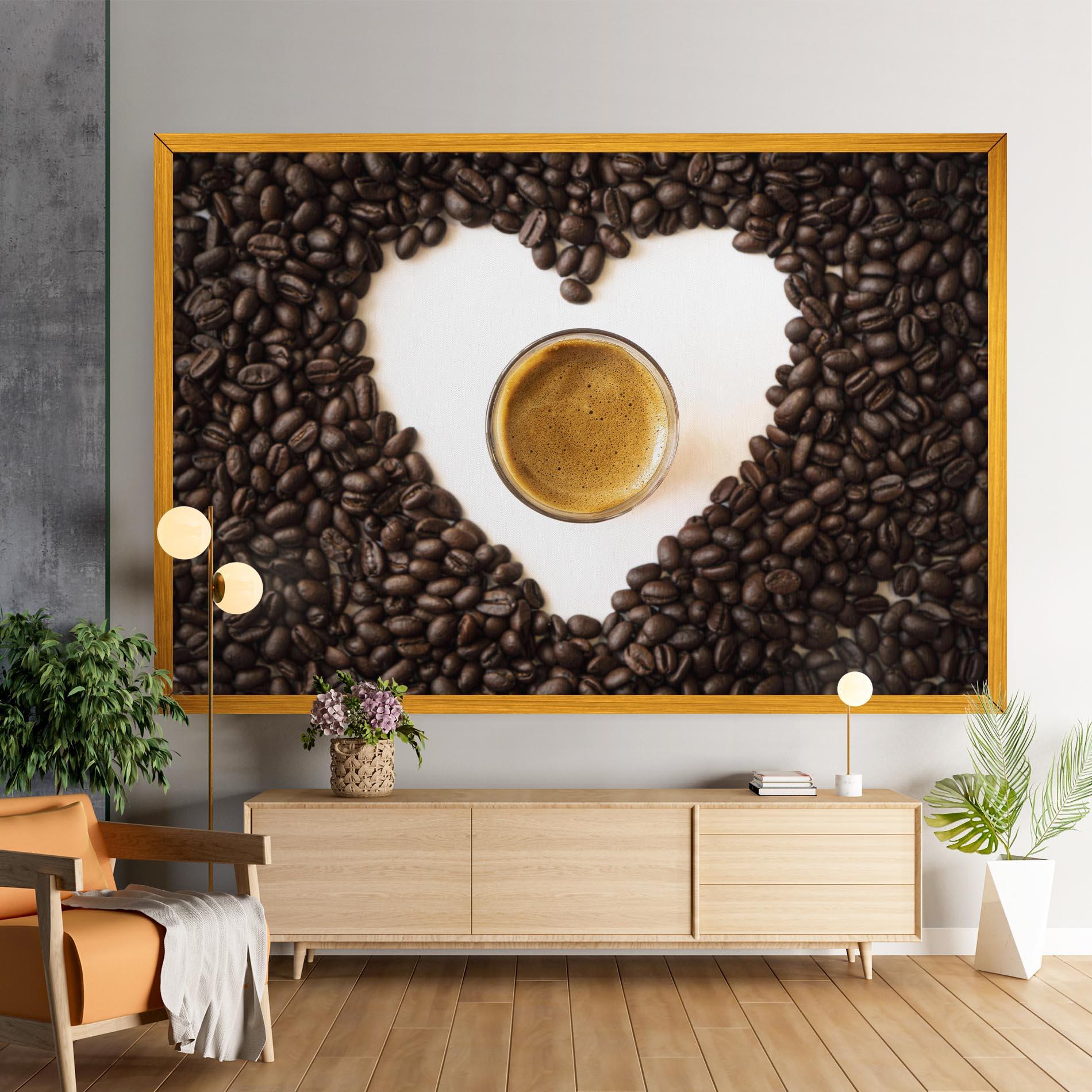 Leinwandbild Coffee Bean Heart mockup 9