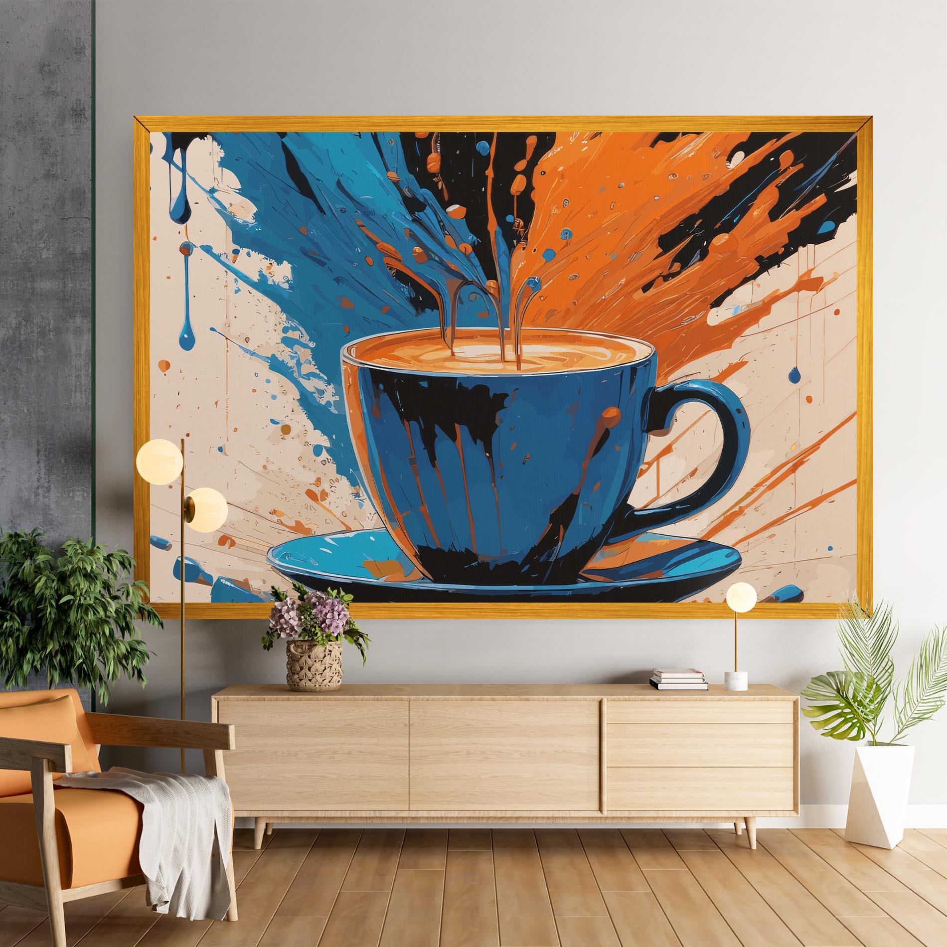 Leinwandbild Coffee Blue Orange mockup 9