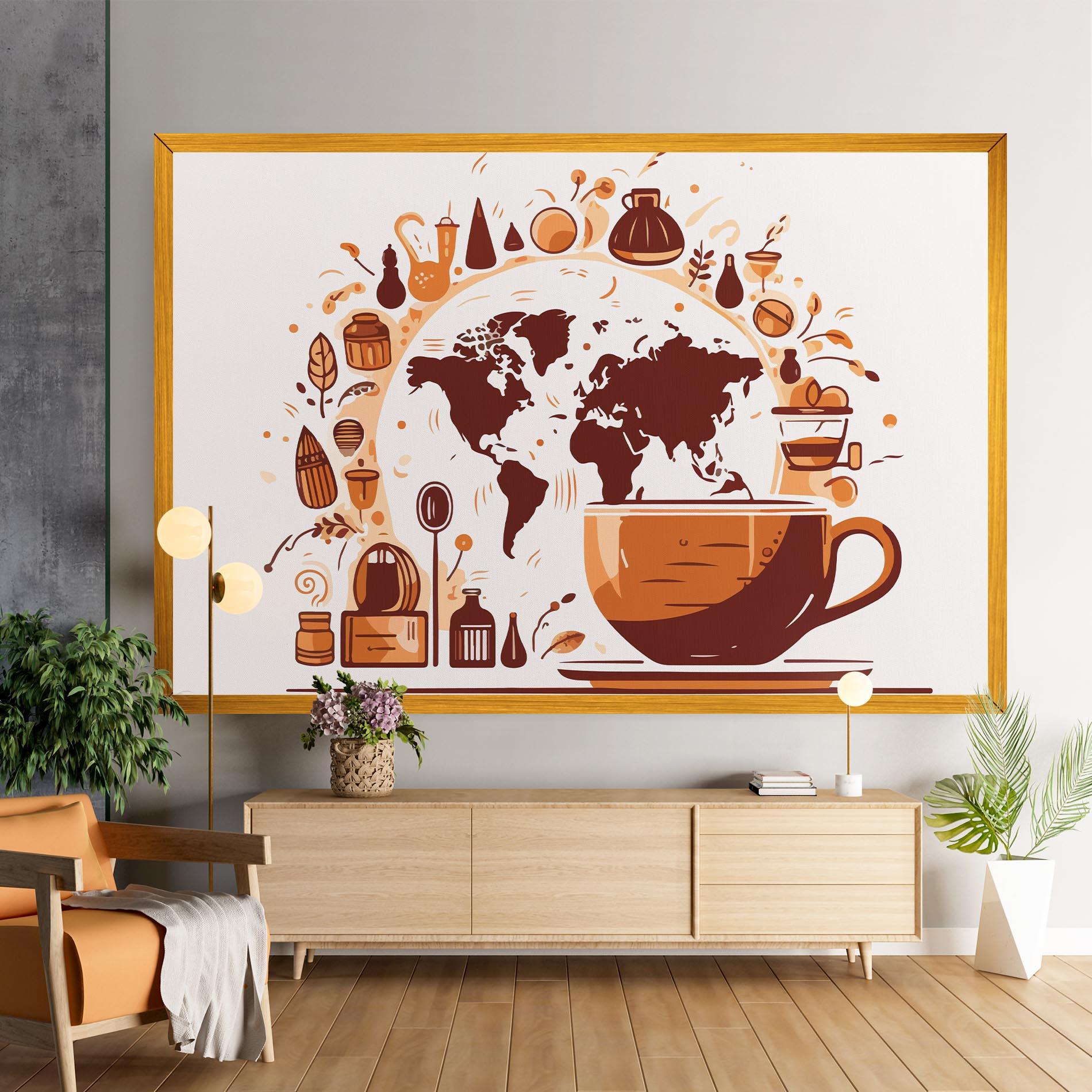 Leinwandbild Coffee Map mockup 9