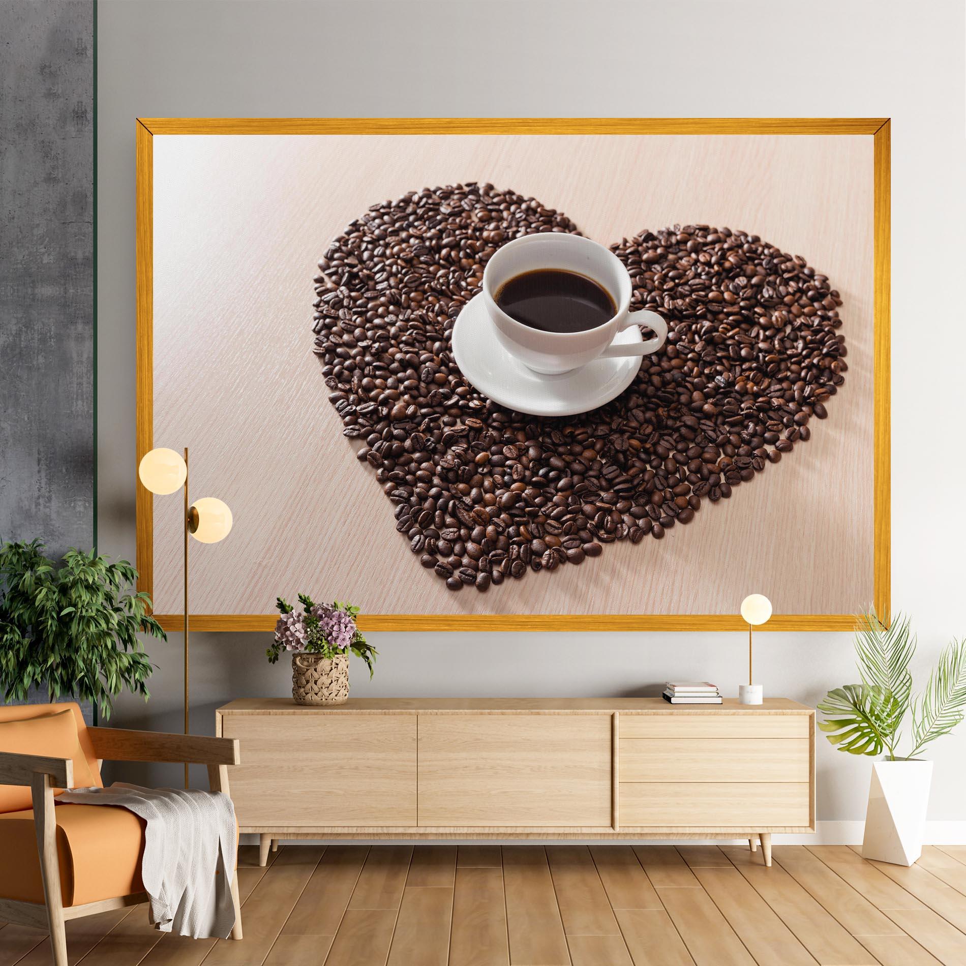 Leinwandbild Heart Coffee Beans mockup 9
