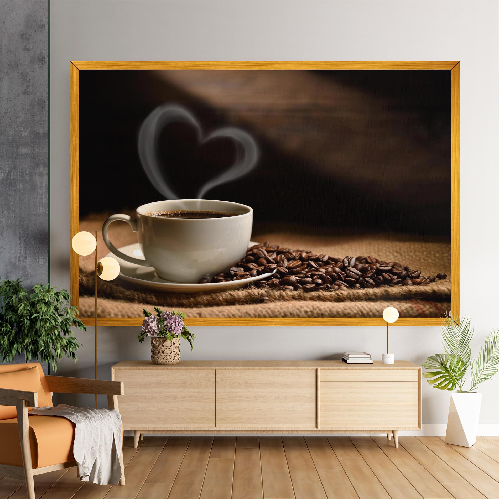 Leinwandbild Heart Coffee Smoke mockup 9