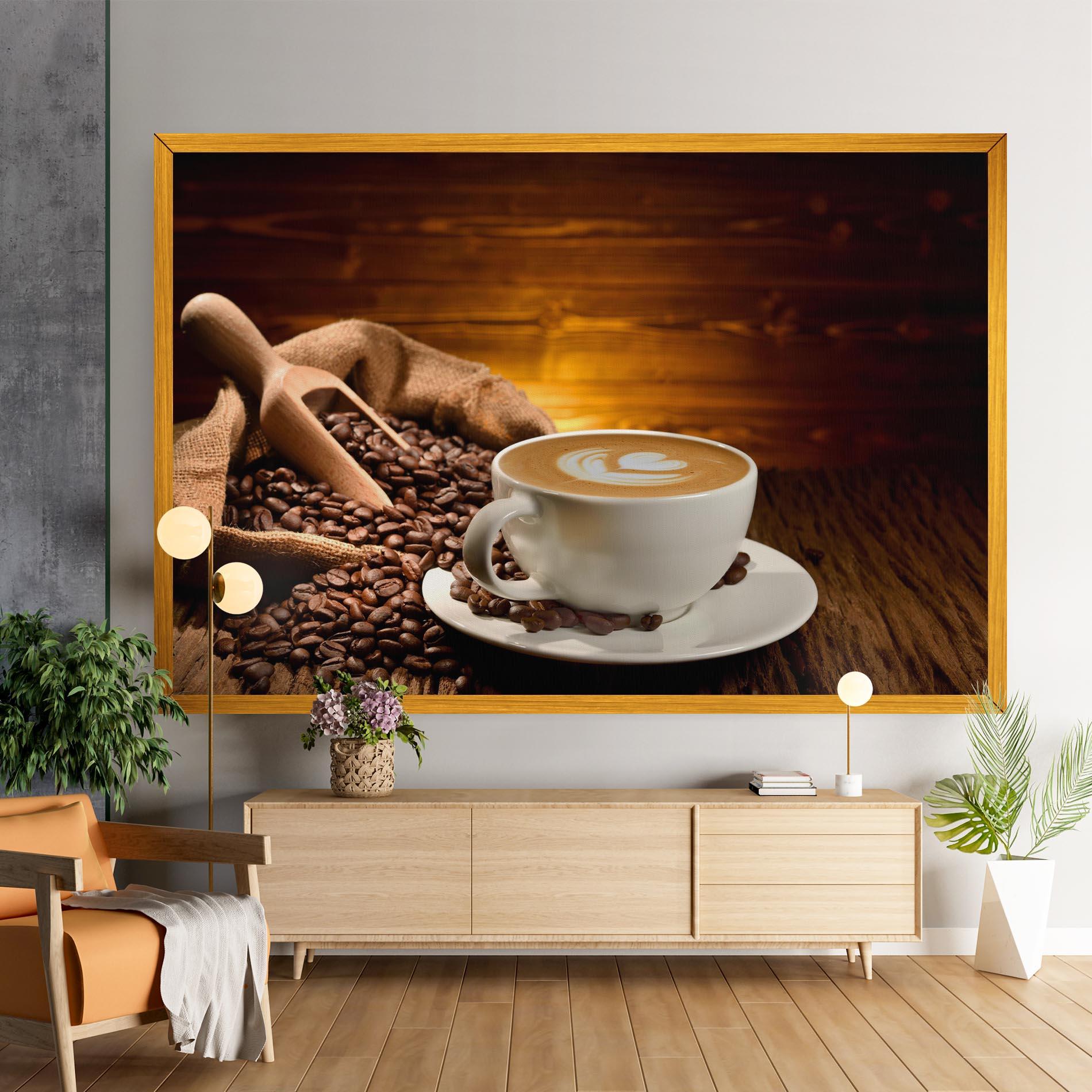 Leinwandbild Latte Coffee mockup 9