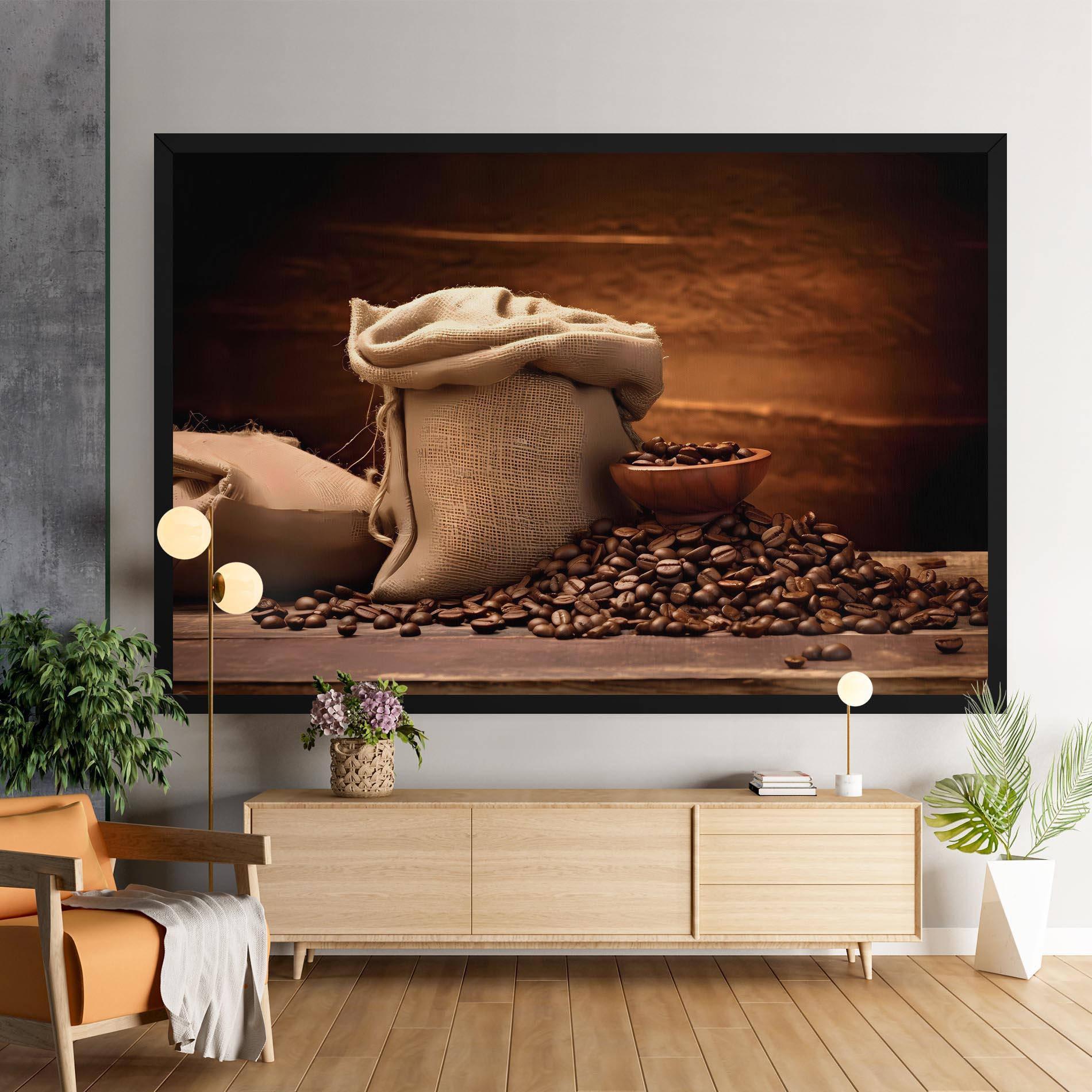 Leinwandbild Big Bag Of Coffee Beans mockup 9