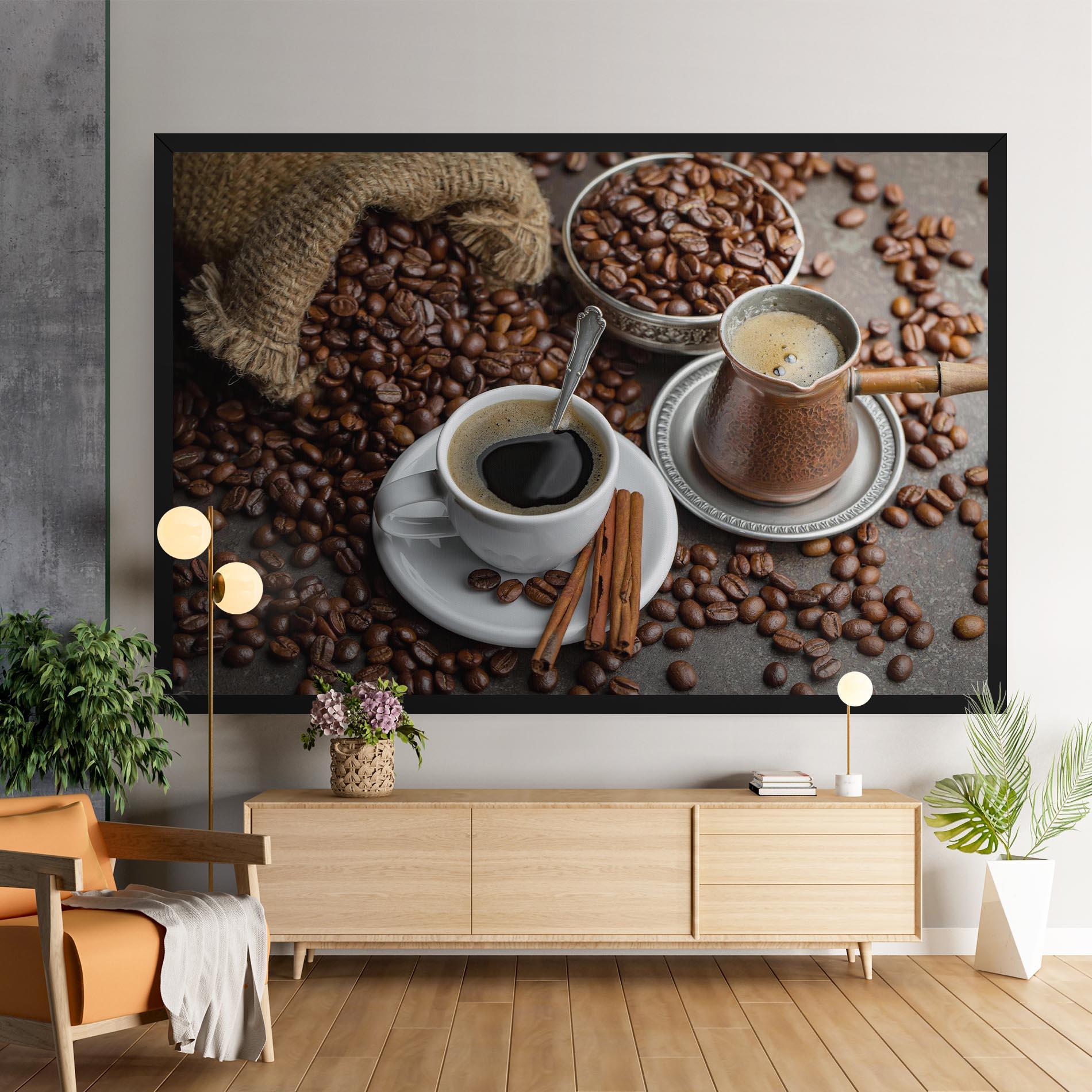 Leinwandbild Black Coffee Bean mockup 9
