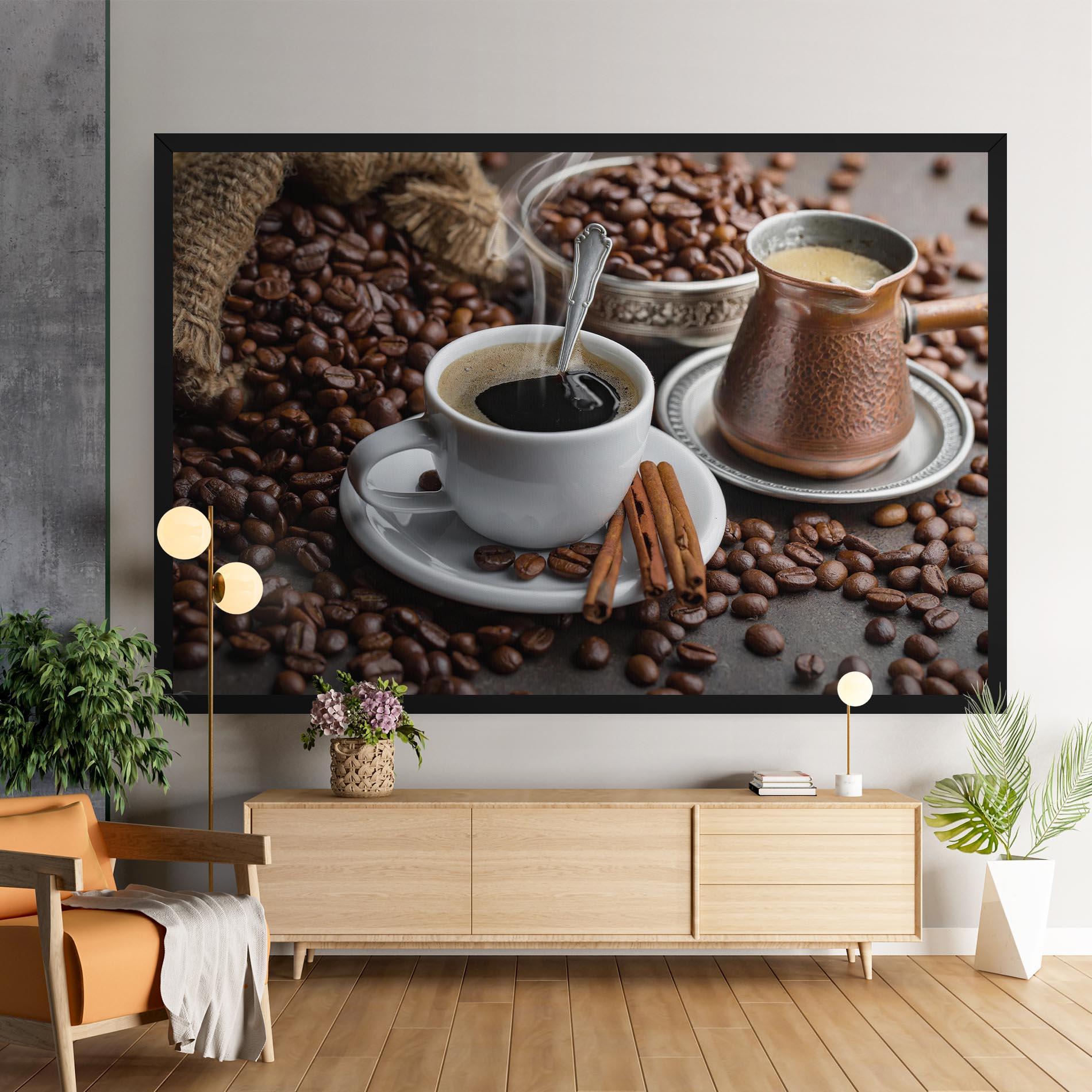 Leinwandbild Black Coffee Beans mockup 9