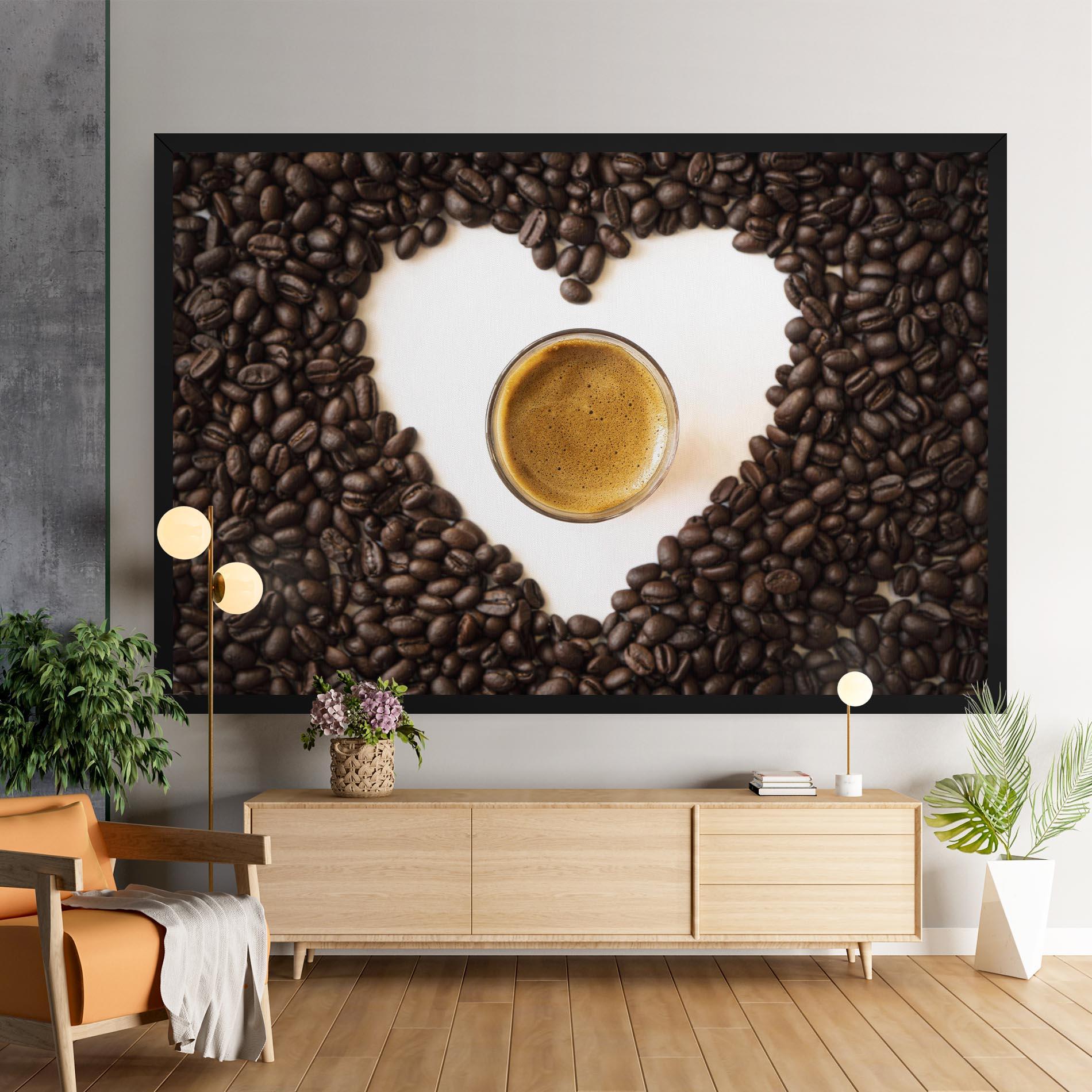 Leinwandbild Coffee Bean Heart mockup 9