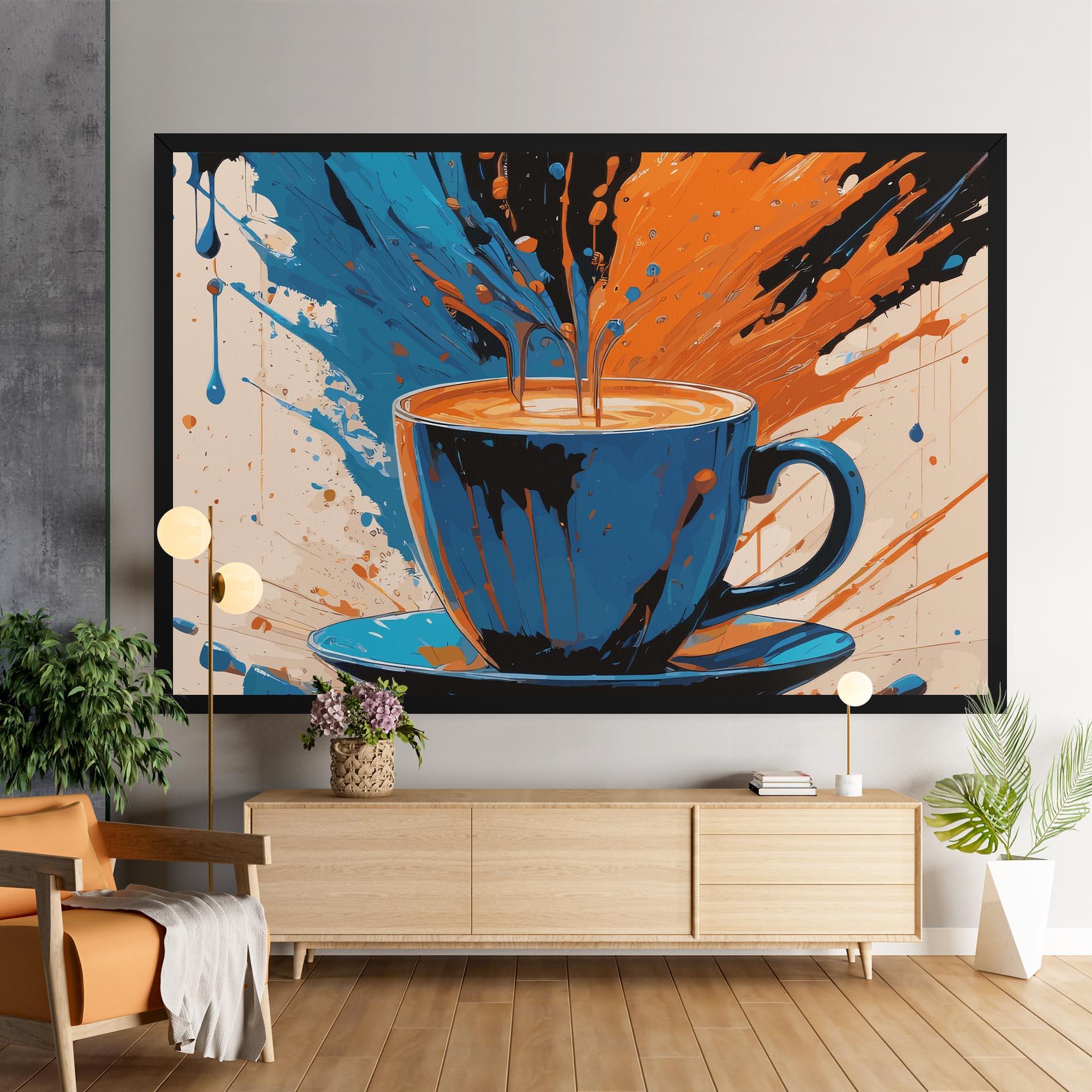 Leinwandbild Coffee Blue Orange mockup 9